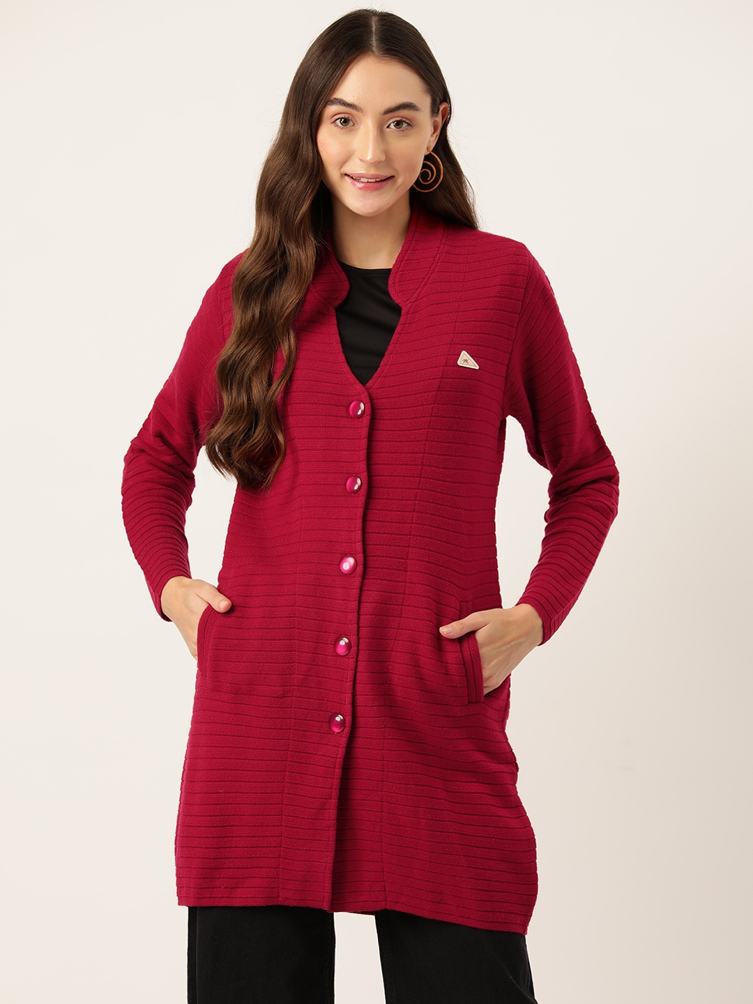 

Monte Carlo Ribbed Longline Cardigan, Red