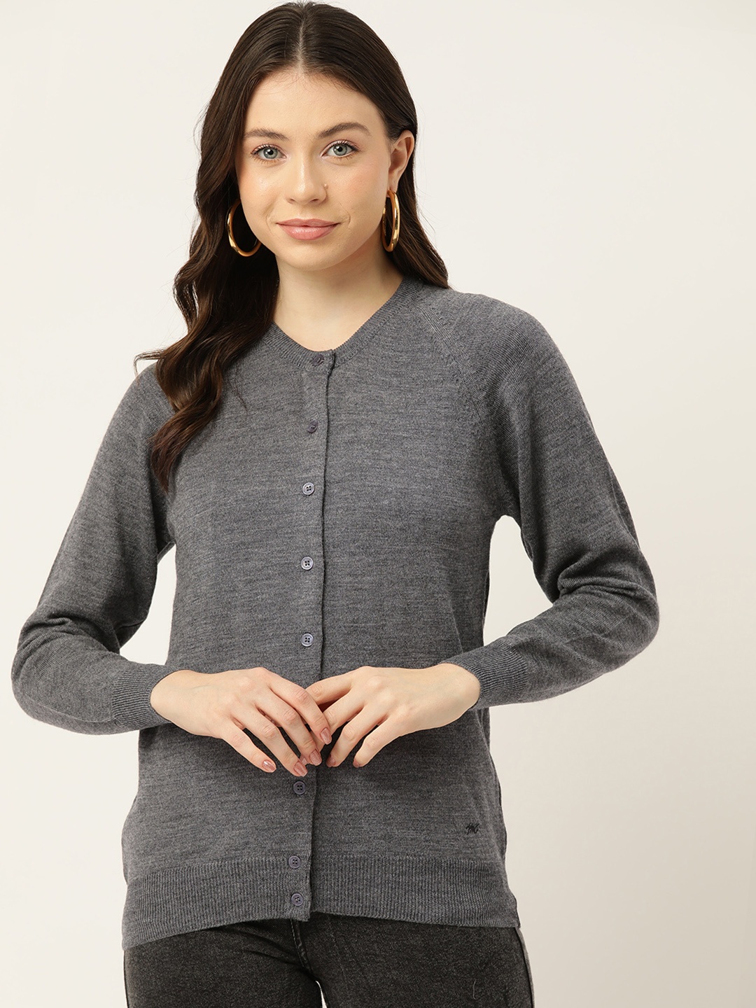 

Monte Carlo Pure Wool Cardigan, Grey