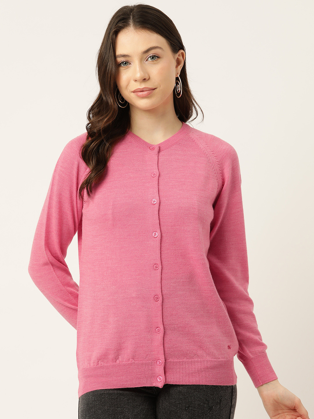 

Monte Carlo Pure Wool Cardigan, Pink