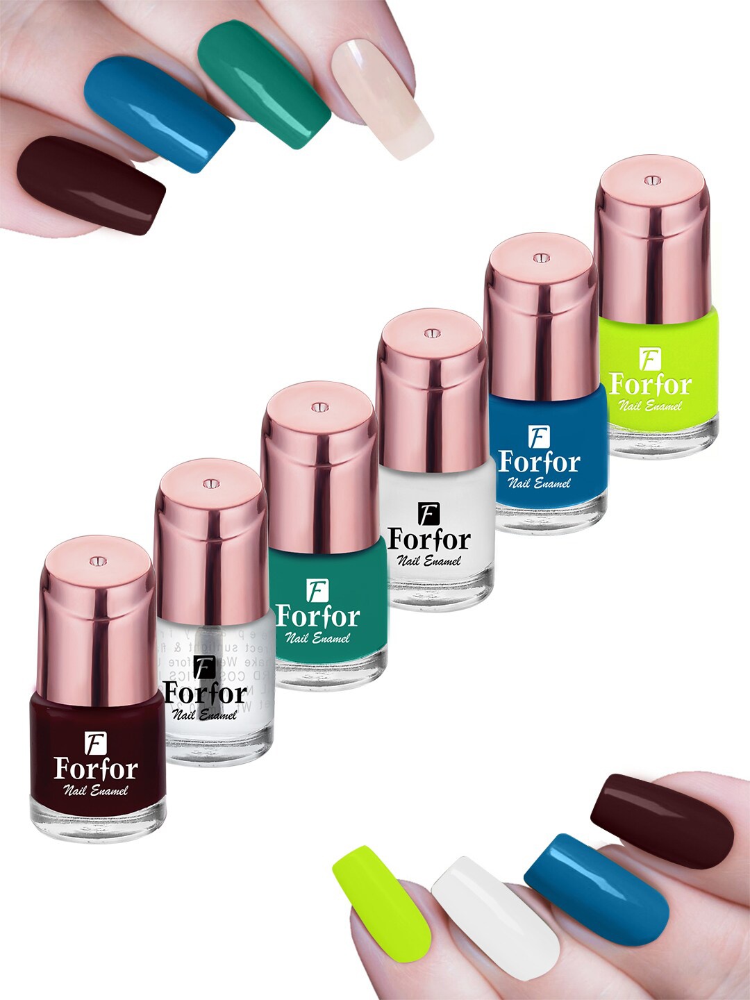 

FORFOR Perfect Stay Set Of 6 Nail Polish - 6ml Each-1111-112-113-114-115-116, Blue