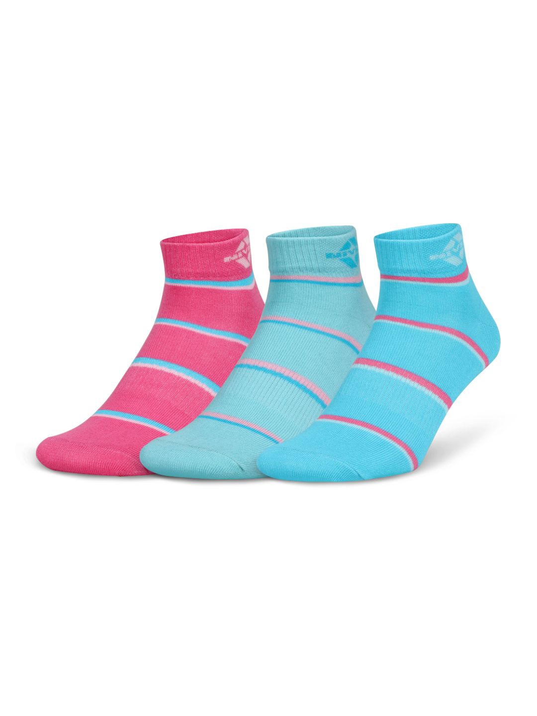 

NIVIA Pack of 3 Striped Homeplay 01 Anklet Socks, Blue