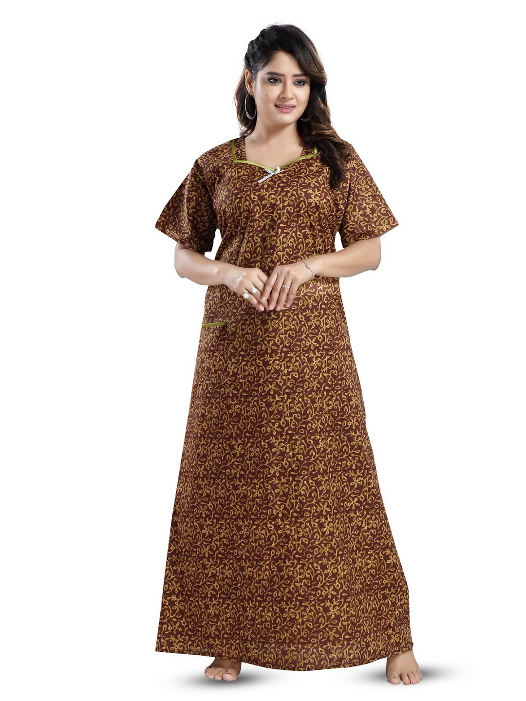 

CINCO Floral Printed Maxi Nightdress, Brown