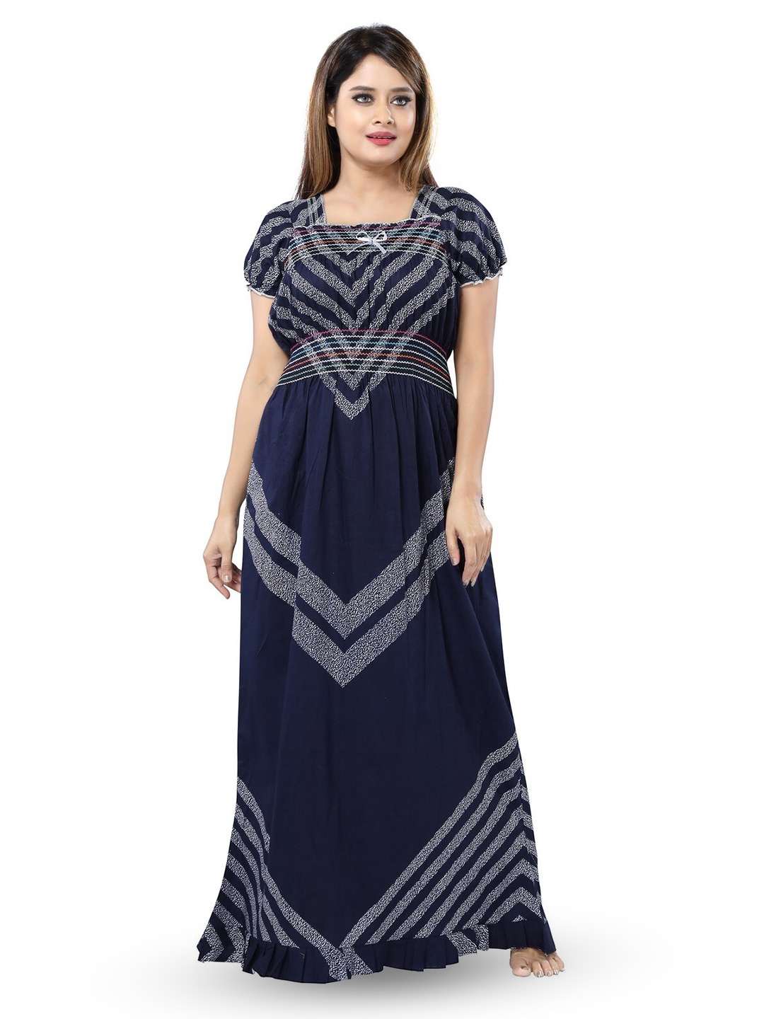 

CINCO Printed Maxi Nightdress, Navy blue