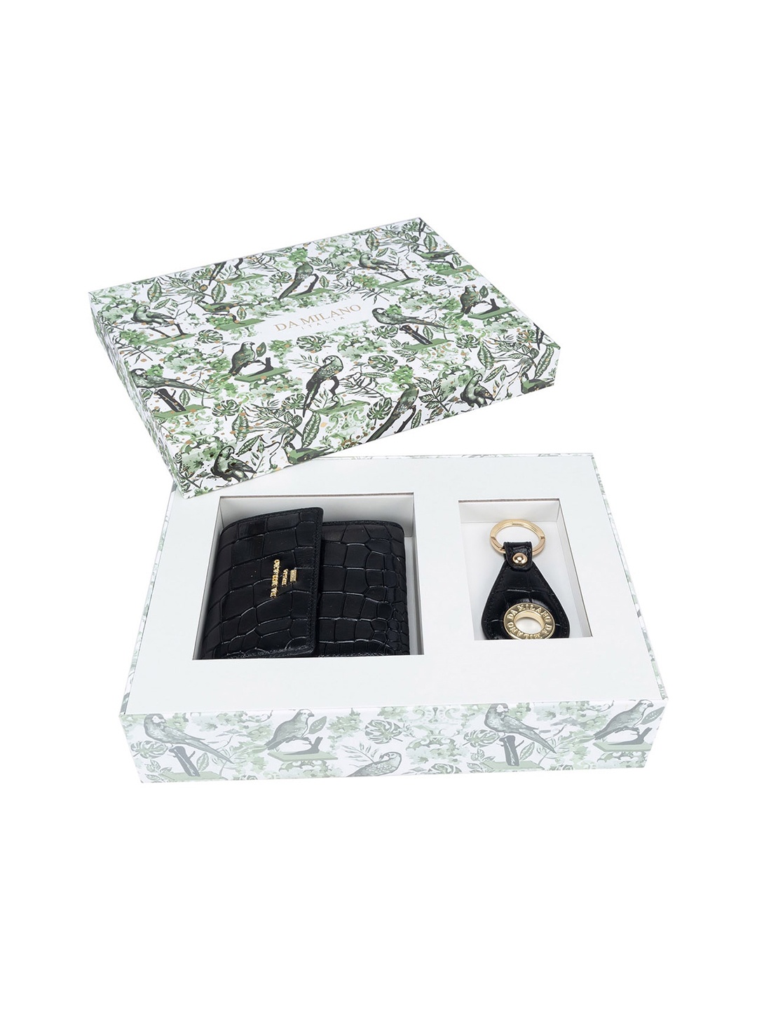 

Da Milano Textured Leather Accessory Gift Set, Black