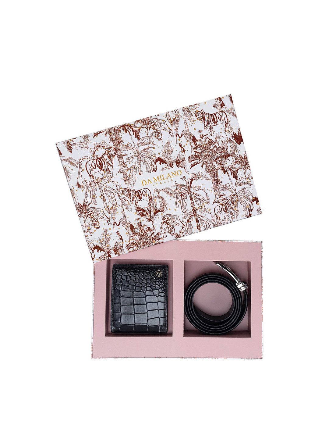

Da Milano Textured Leather Accessory Gift Set, Black