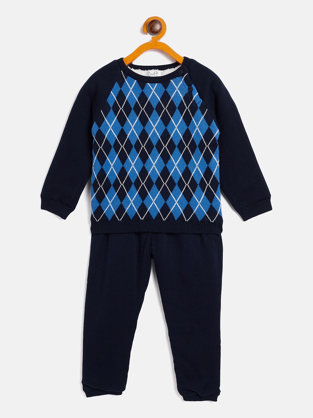 

JWAAQ Infants Checked Top with Pyjamas, Blue