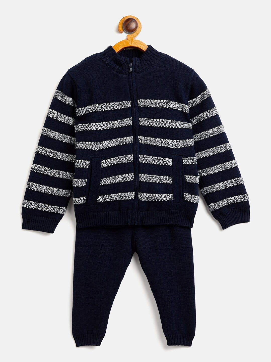 

JWAAQ Infants Striped Top with Pyjamas, Navy blue