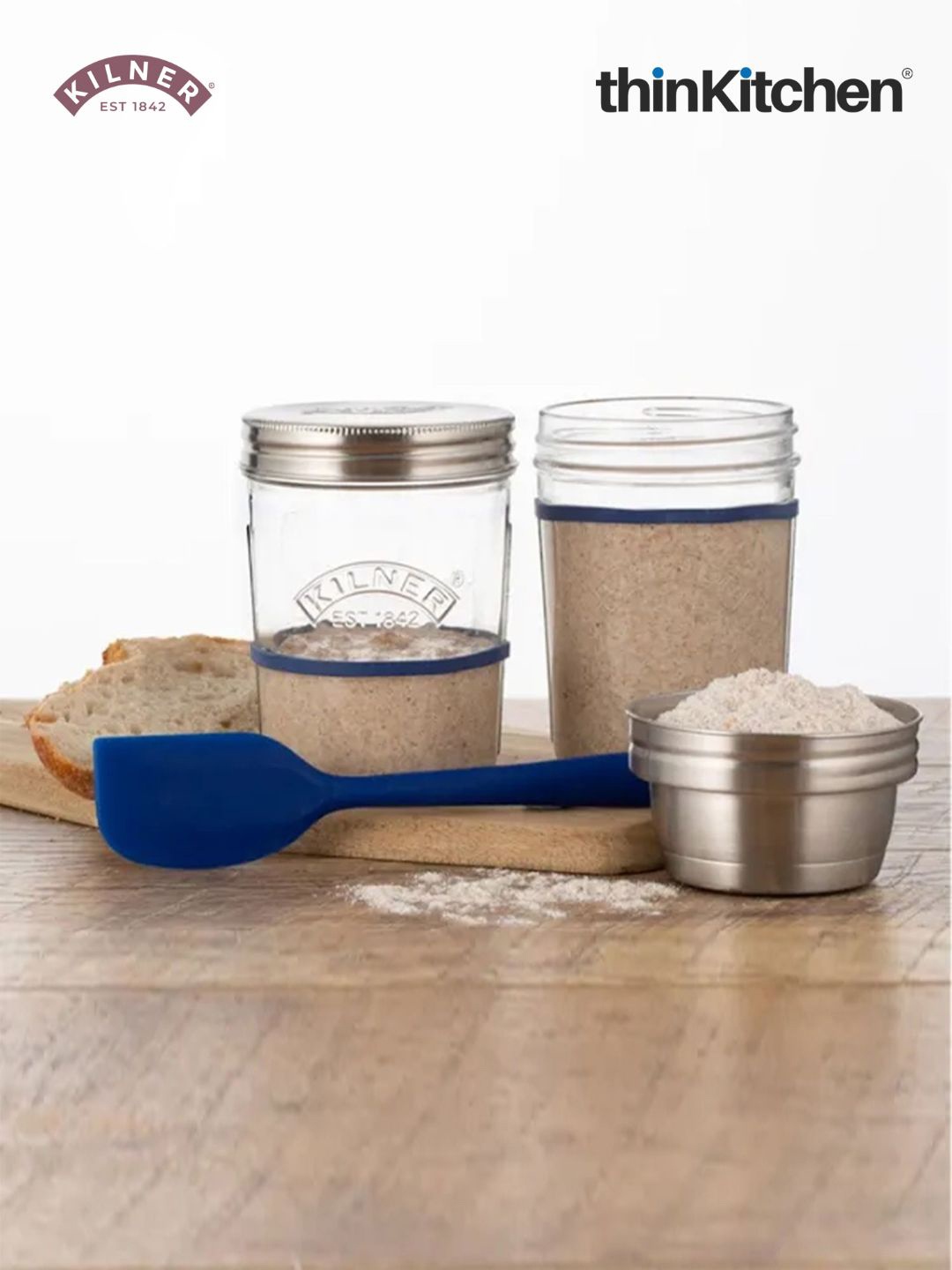 

KILNER Sourdough Transparent 3 Pieces Glass Canister Set