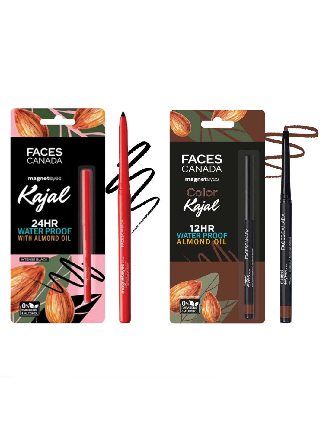 

FACES CANADA Water Proof & Smudgeproof Magnet Eyes Kajal Combo - Black & Brown