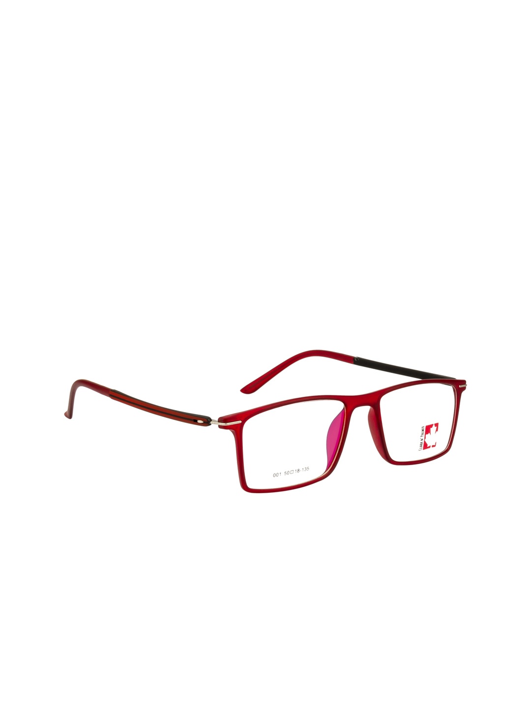 

Clark N Palmer Unisex Red & Black Solid Full Rim Wayfarer Frames