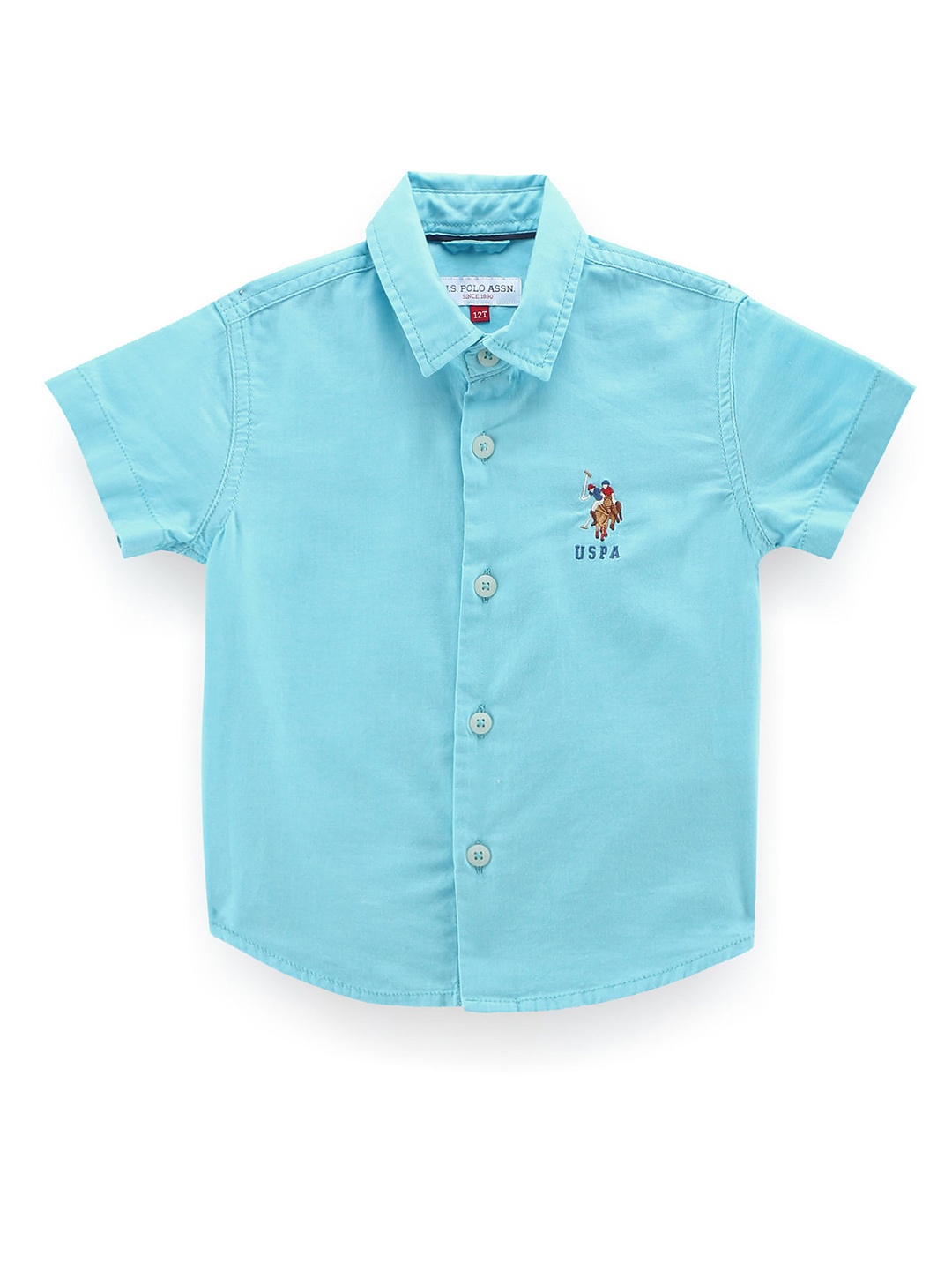 

U.S. Polo Assn. Kids Boys Classic Spread Collar Pure Cotton Casual Shirt, Blue