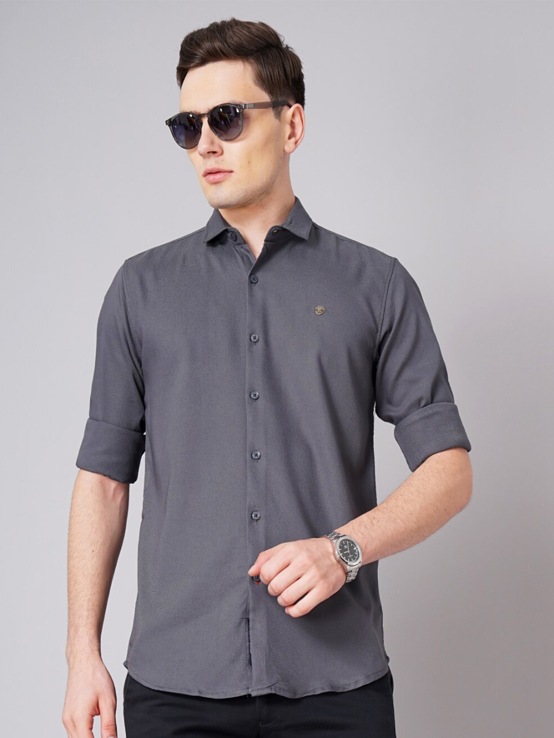 

PAUL STREET Standard Slim Fit Long Sleeves Casual Shirt, Grey