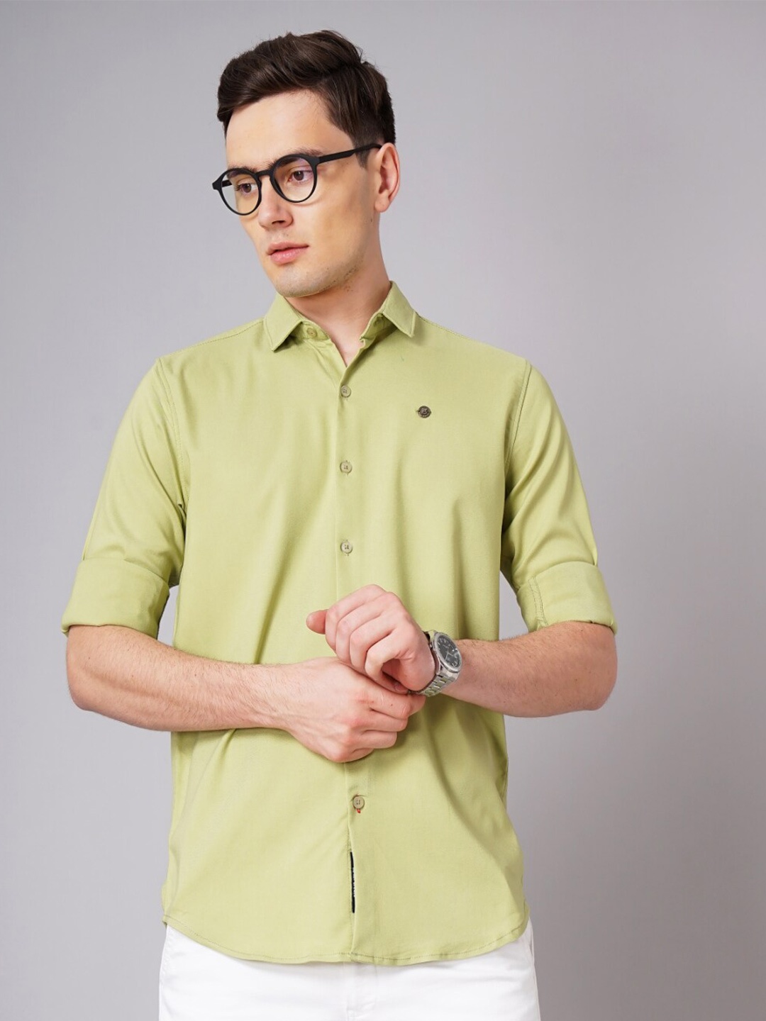 

PAUL STREET Standard Slim Fit Long Sleeves Casual Shirt, Green