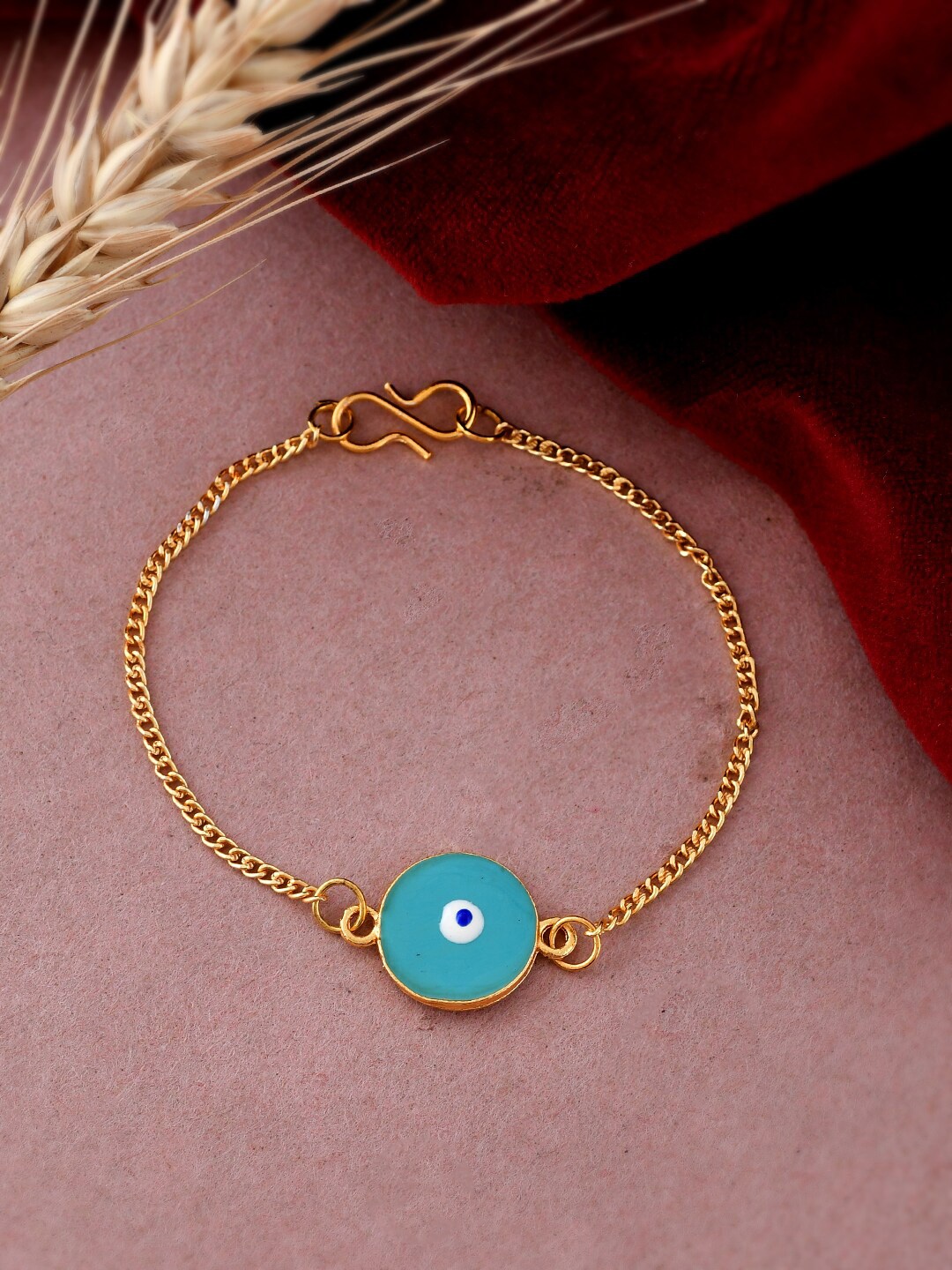 

Silvermerc Designs Gold Plated Evil Eye Charm Bracelet