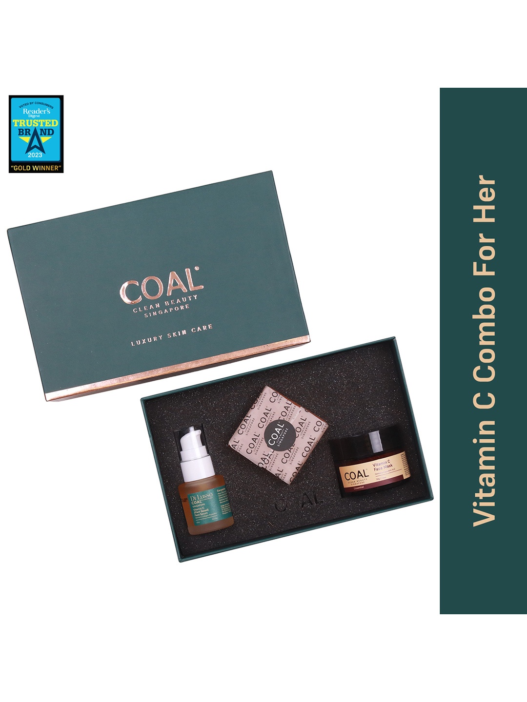 

COAL CLEAN BEAUTY Vitamin C Mask, Face Serum & Orange Soap 170g, Green