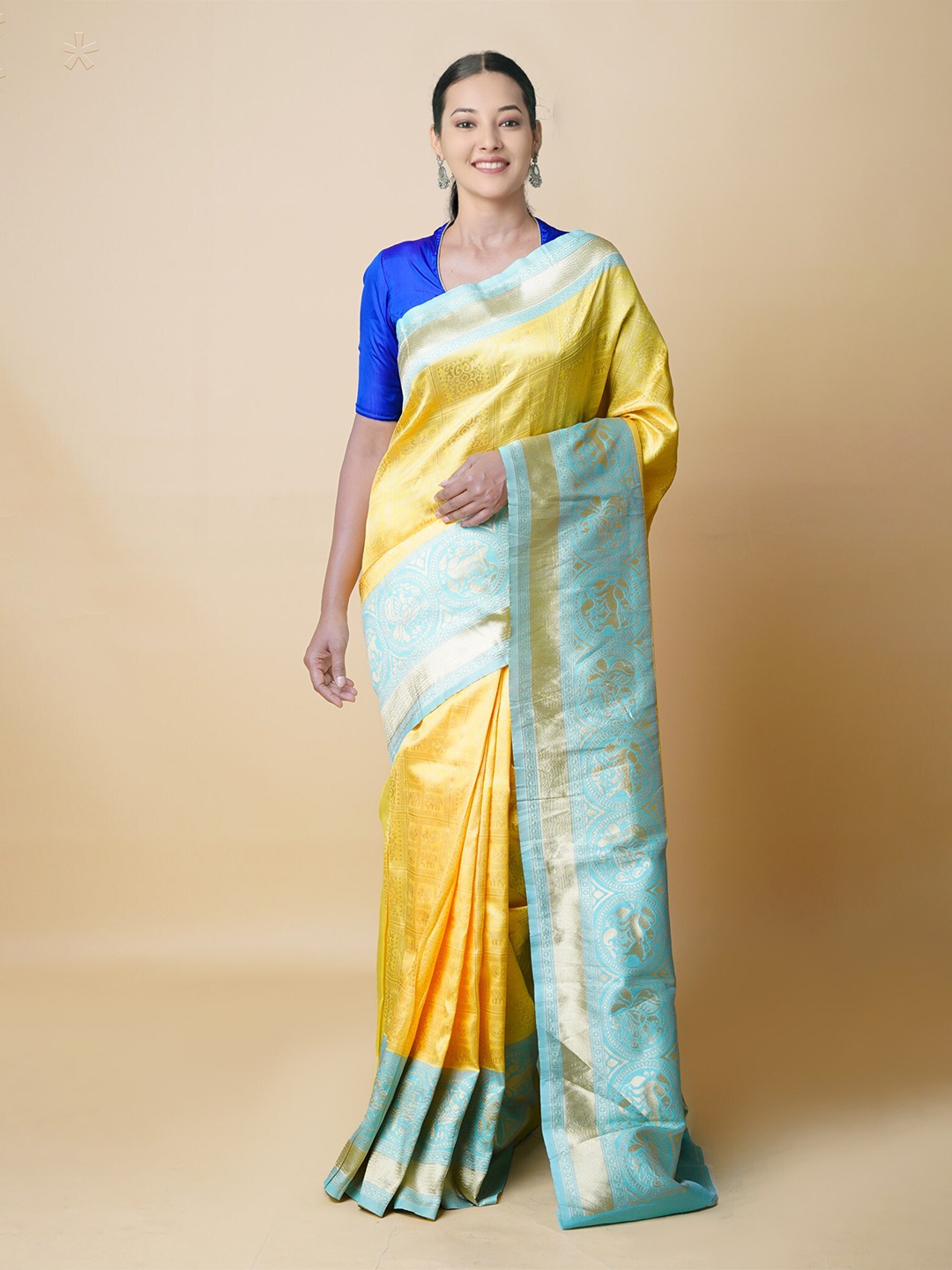 

Unnati Silks Woven Design Zari Banarasi Saree, Yellow