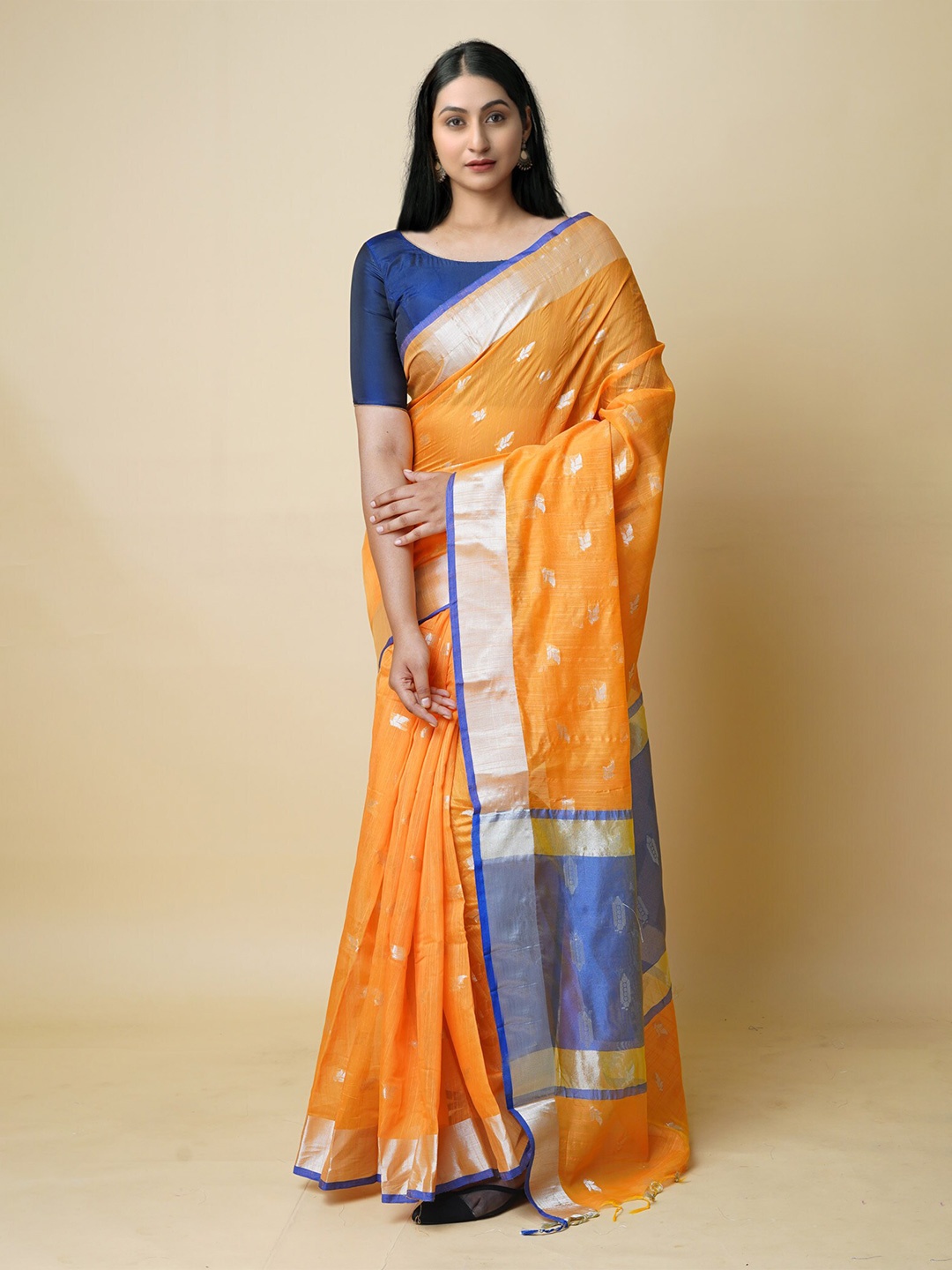 

Unnati Silks Woven Design Zari Jamdani Saree, Yellow