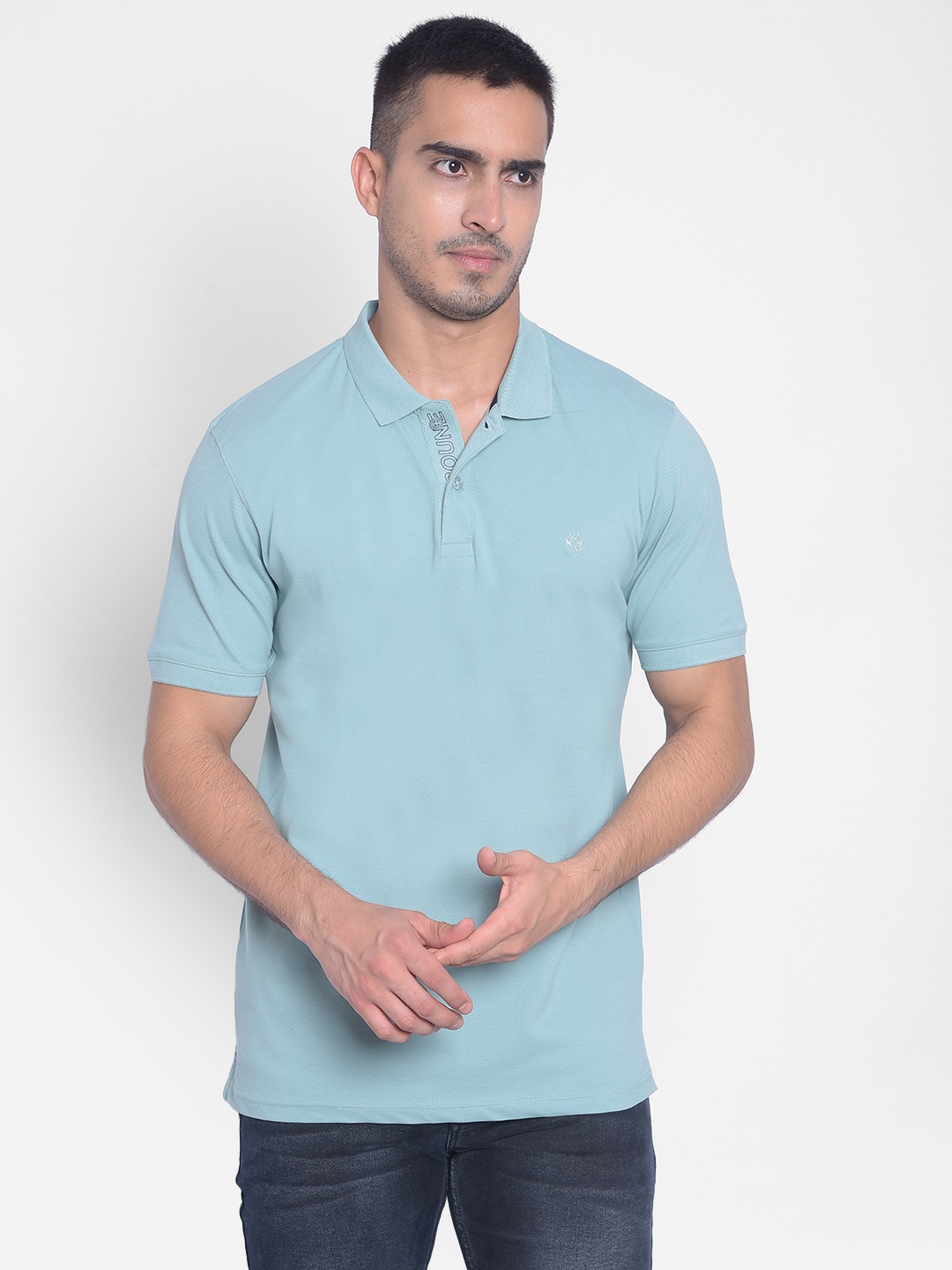 

Crimsoune Club Polo Collar Slim Fit T-shirt, Green