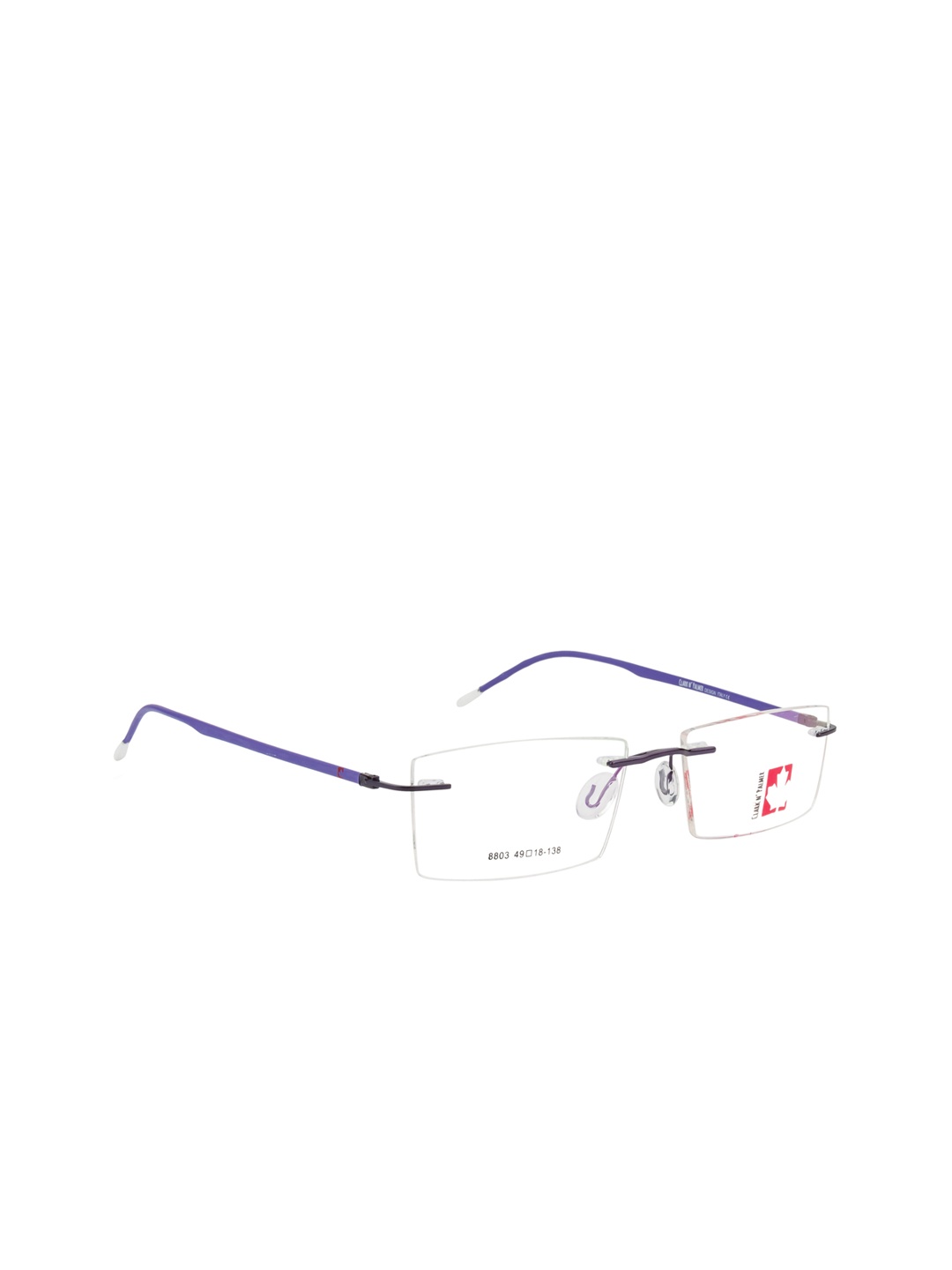 

Clark N Palmer Unisex Purple Solid Rimless Rectangle Frames