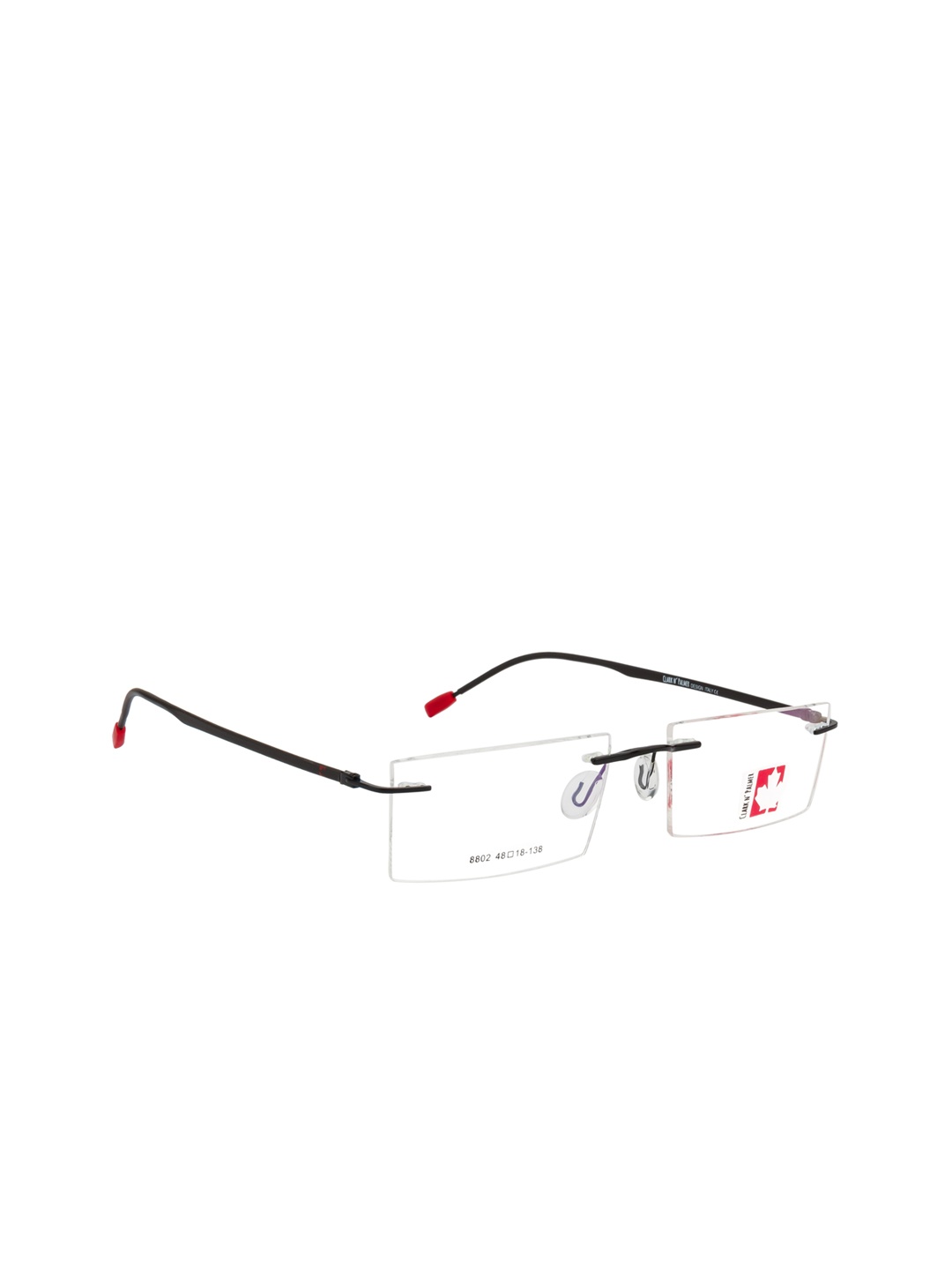 

Clark N Palmer Unisex Black Solid Rimless Rectangle Frames