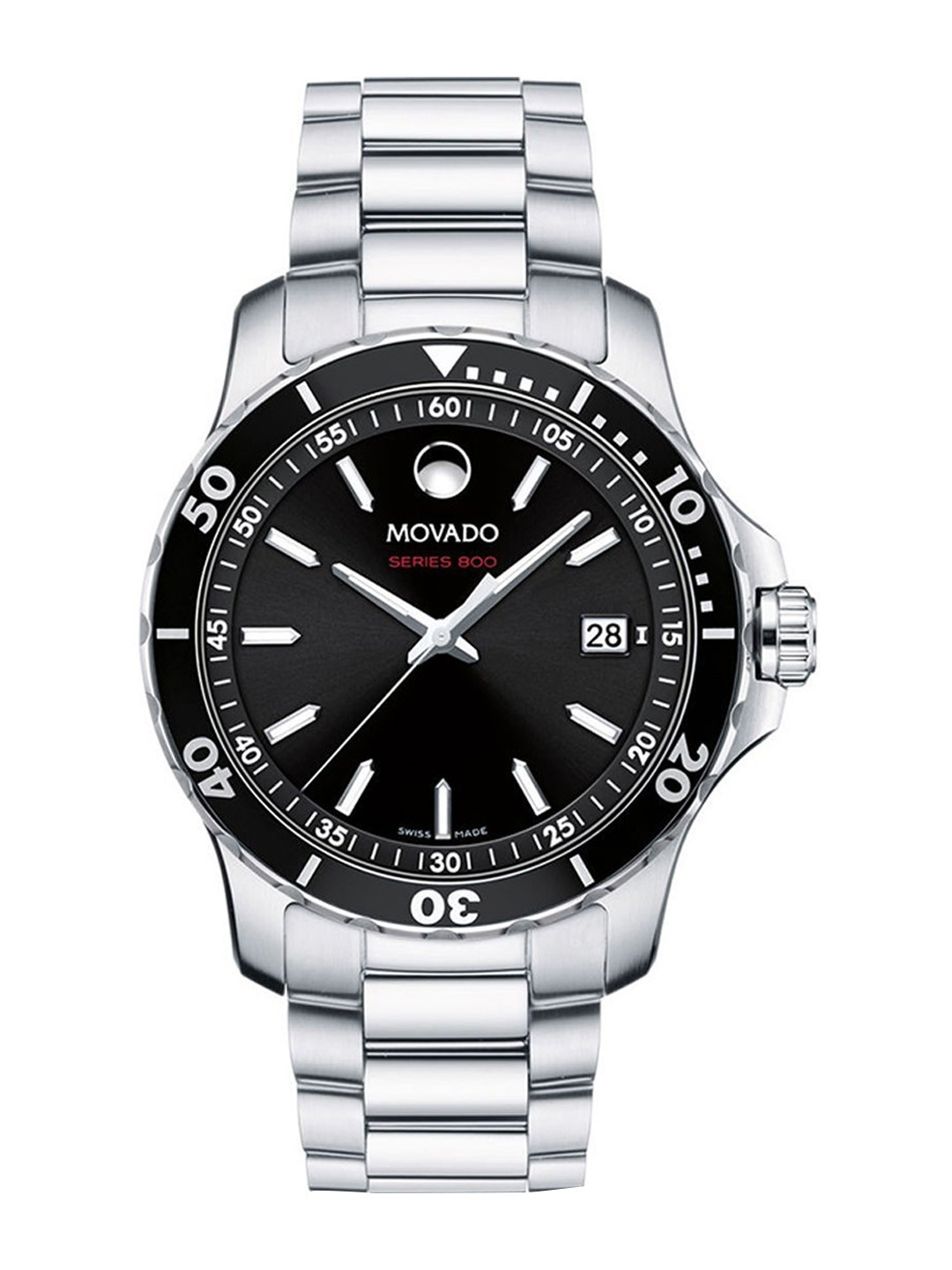 

Movado Series 800 Men Swiss Qtz Black Round Dial Watch - 2600135
