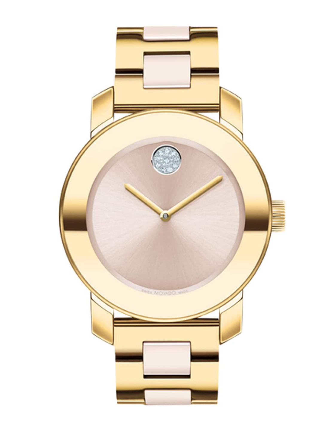 

MOVADO Women Brass Embellished Dial & Bracelet Style Reset Time Analogue Watch 3600800, Beige