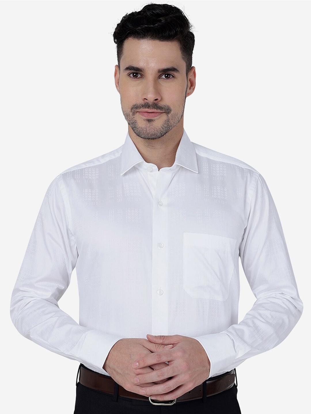 

METAL Slim Fit Pure Cotton Formal Shirt, White