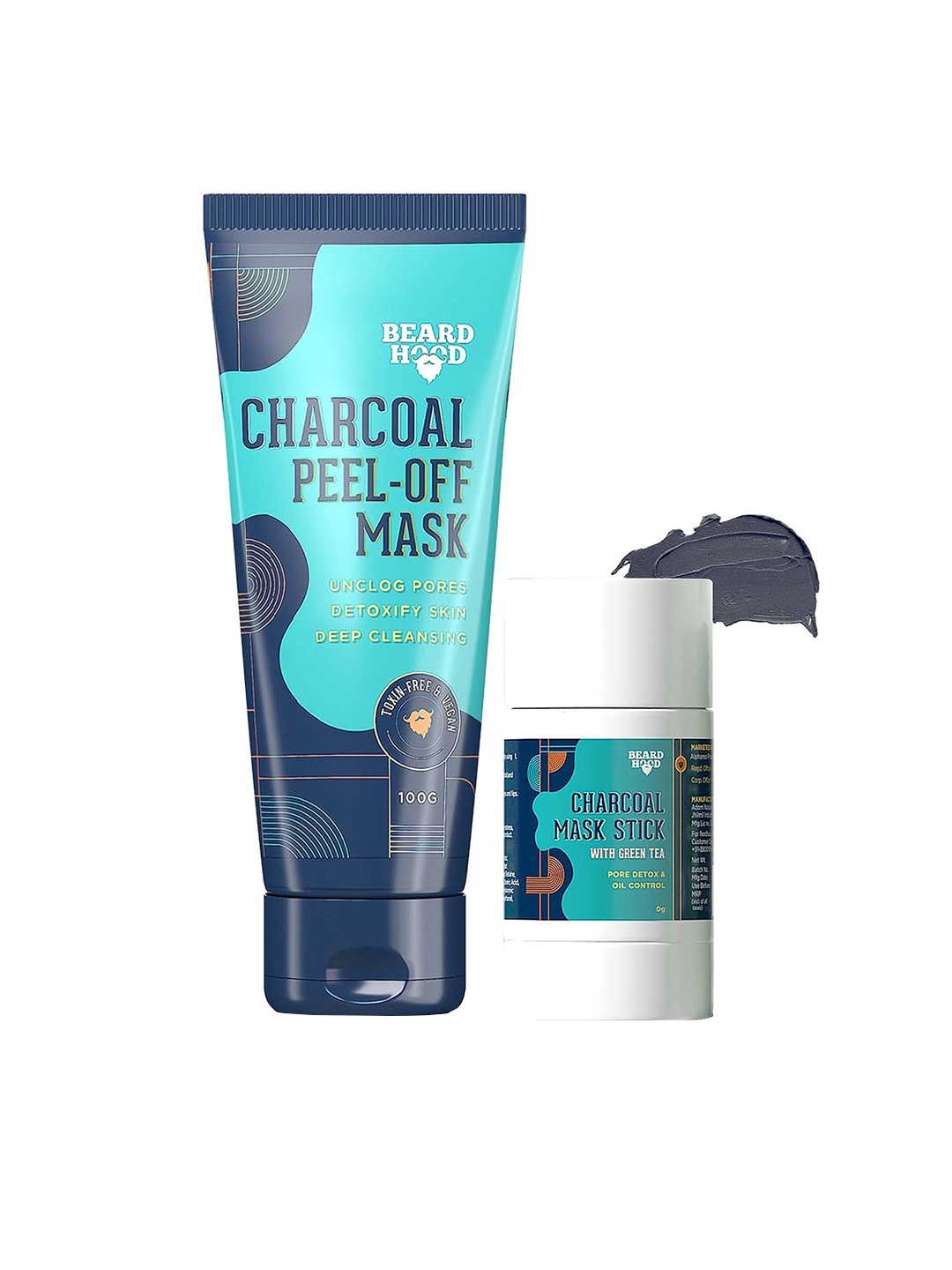 

Beardhood Charcoal Peel Off Mask & Charcoal Face Mask Stick, Black