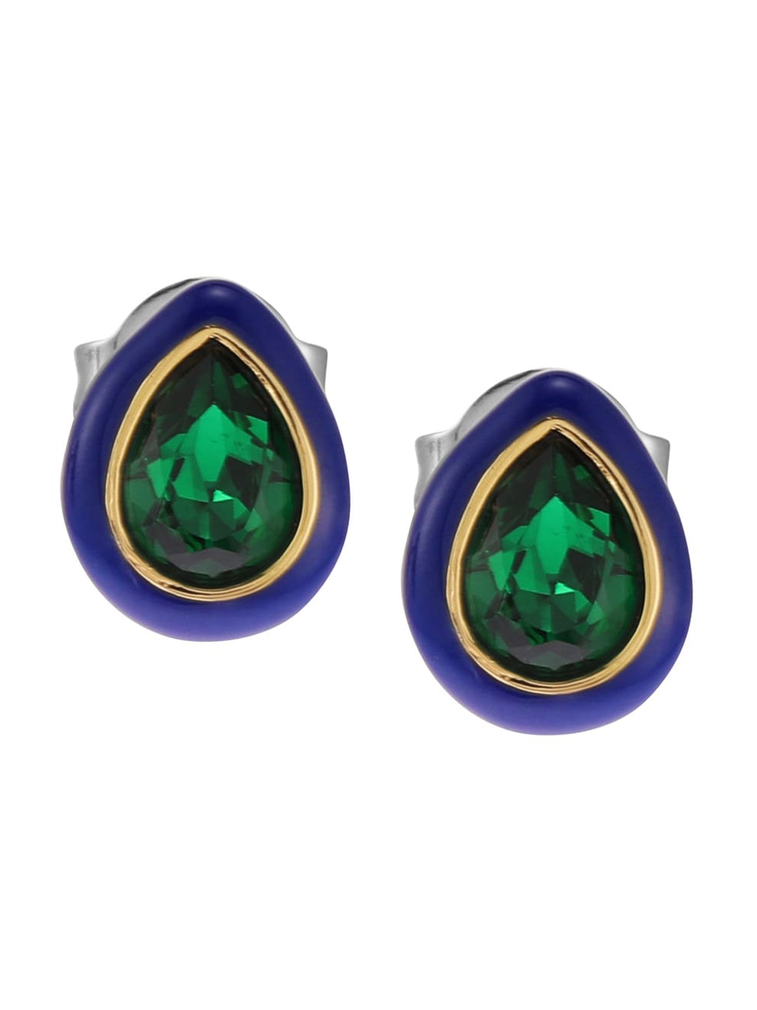 

Fossil Teardrop Shaped Studs Earrings, Gold