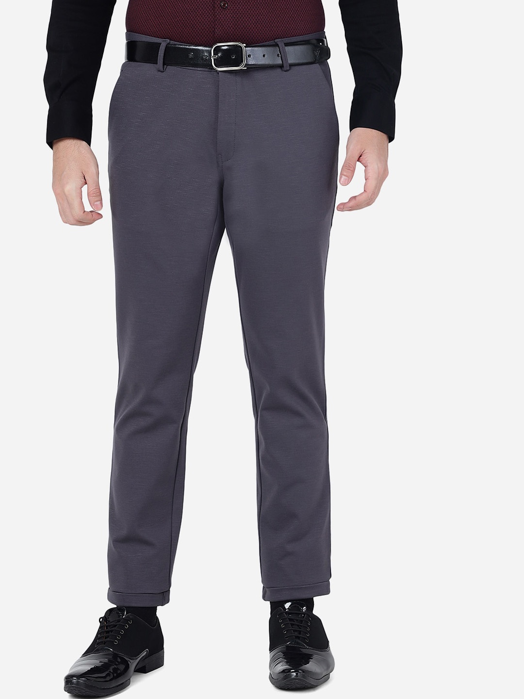 

JB STUDIO Men Slim Fit Formal Trousers, Grey