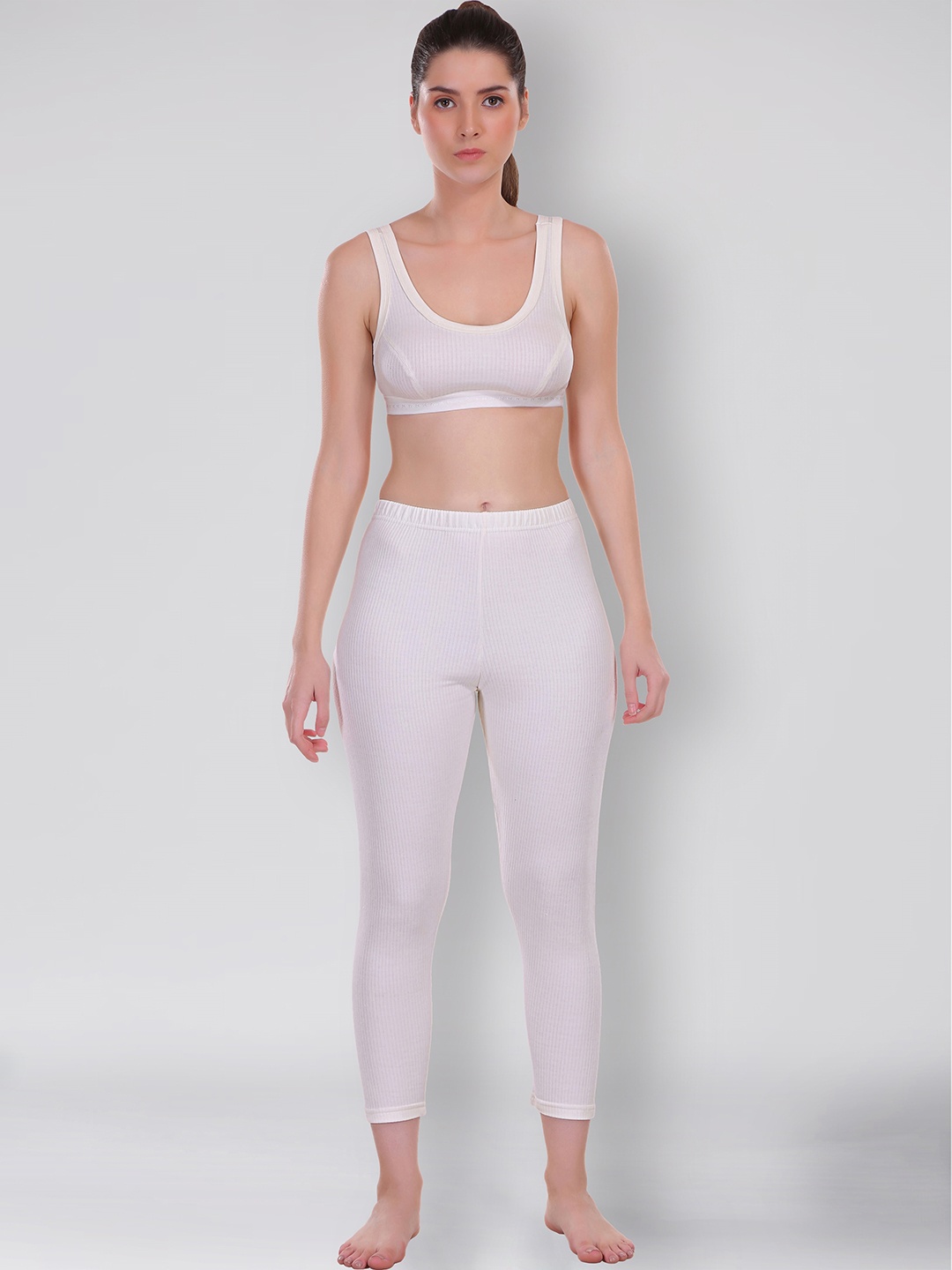 

SELFCARE Ribbed Thermal Set, White