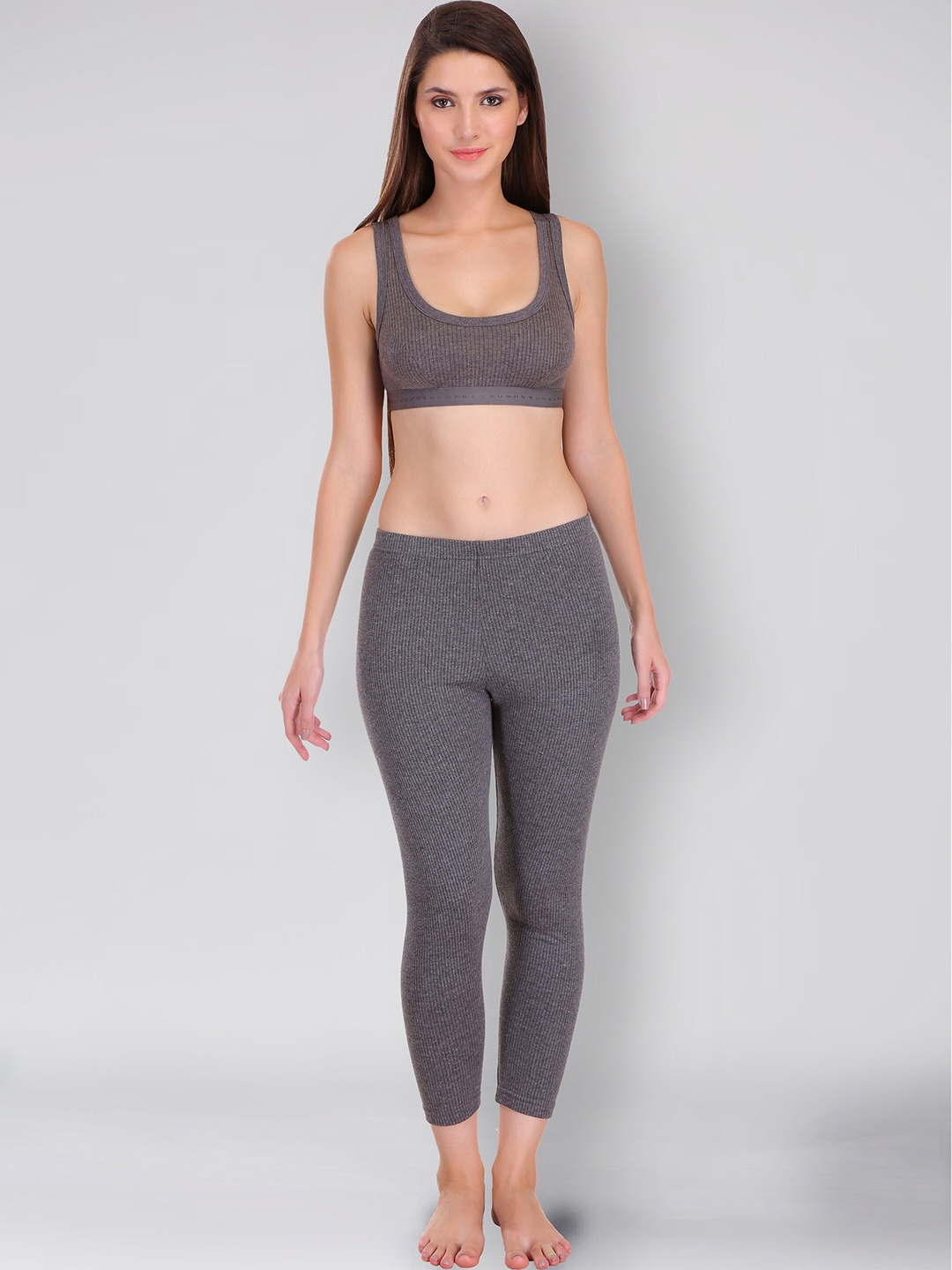 

SELFCARE Ribbed Cotton Thermal Set, Charcoal