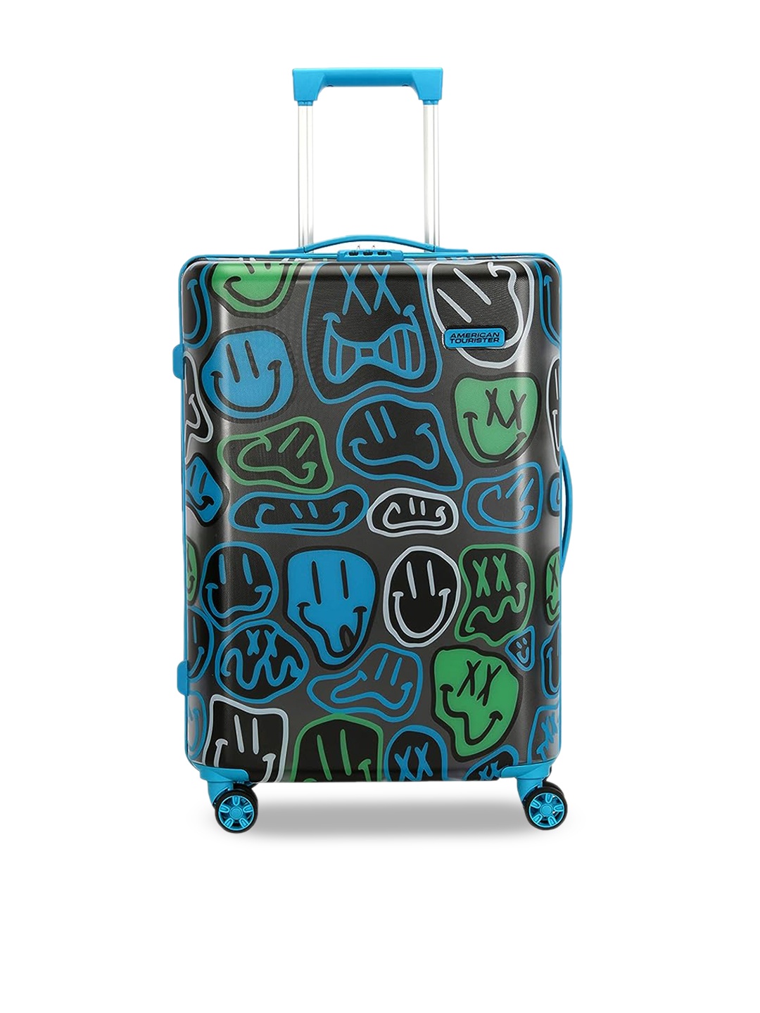 

AMERICAN TOURISTER Swag-On Printed Hard-Sided Trolley Bag, Blue