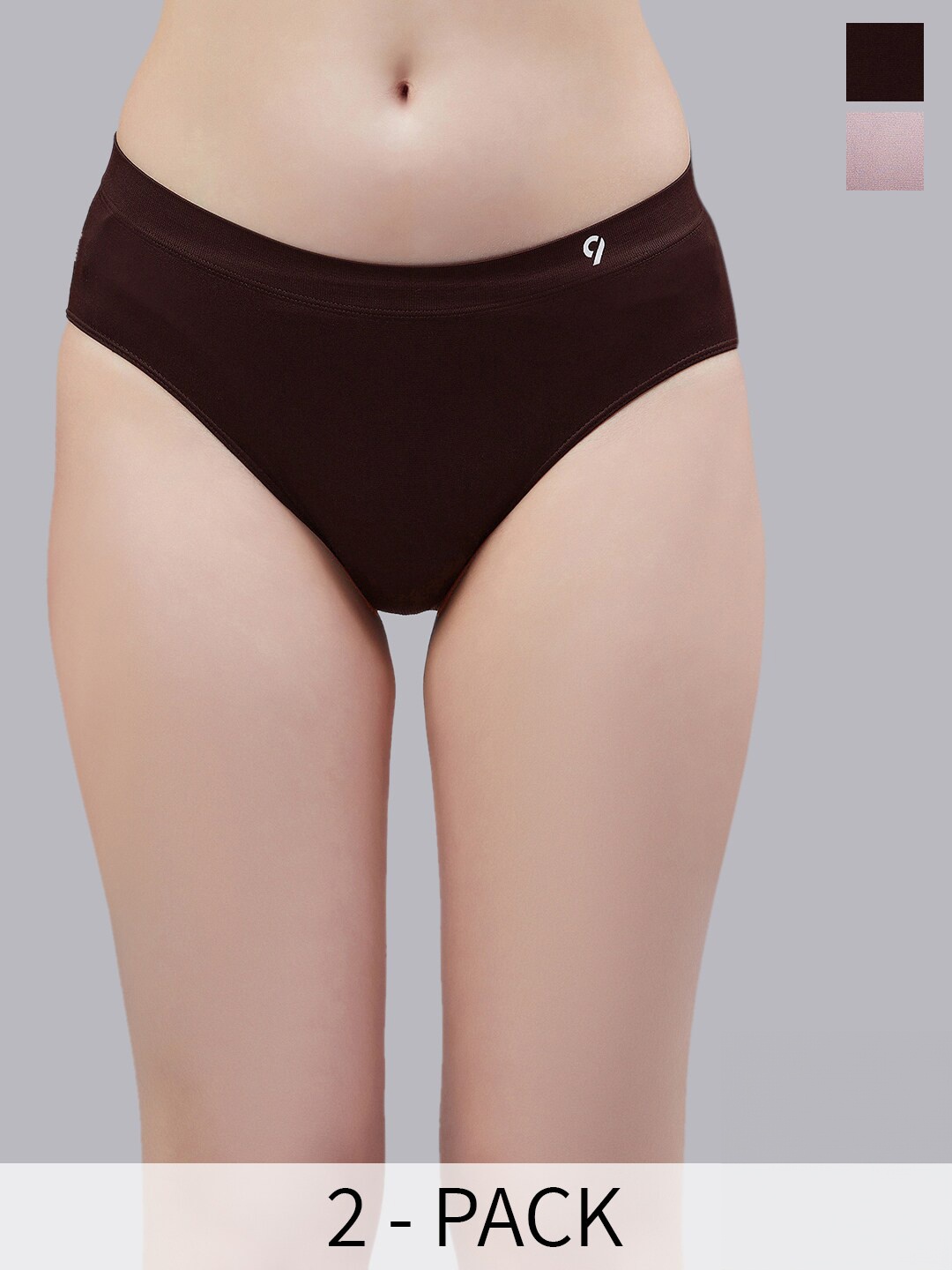 

C9 AIRWEAR Pack Of 2 Mid-Rise Bikini Briefs, Coffee brown