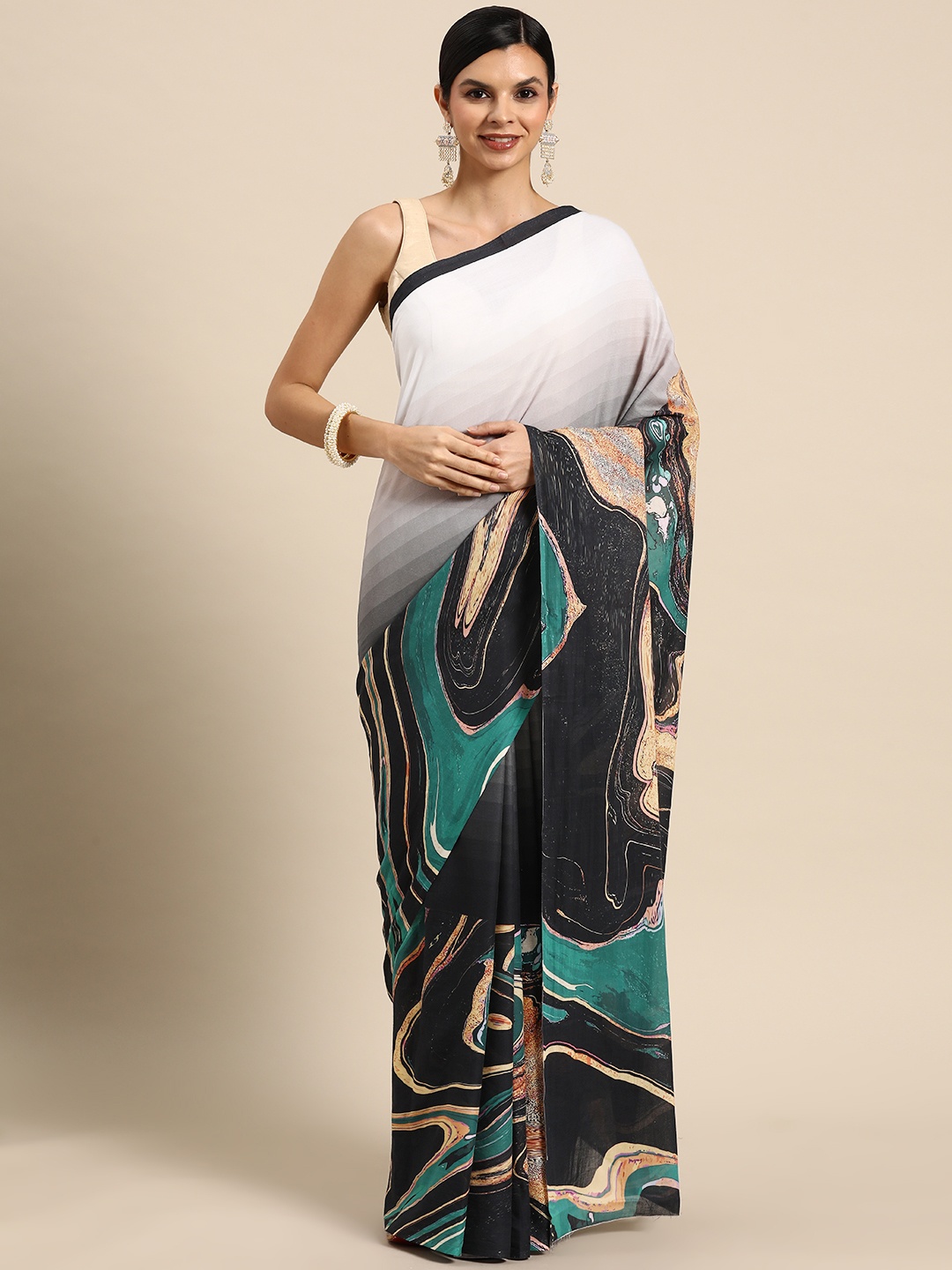 

BUTA BUTI Abstract Printed Pure Cotton Saree, Multi