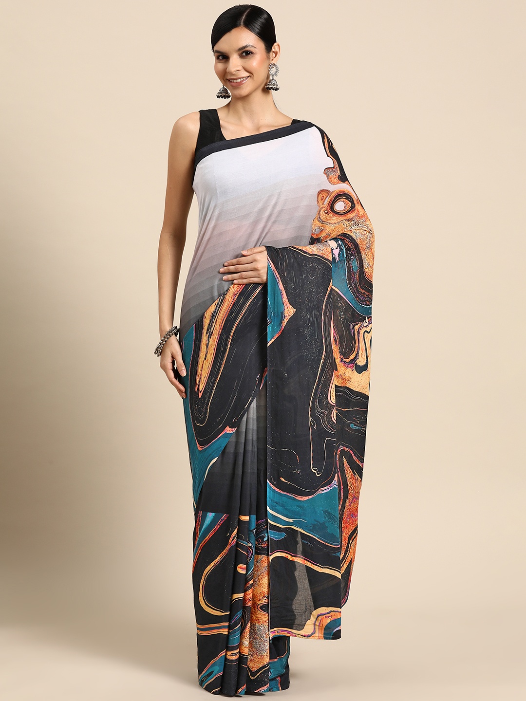 

BUTA BUTI Abstract Printed Pure Cotton Saree, Multi