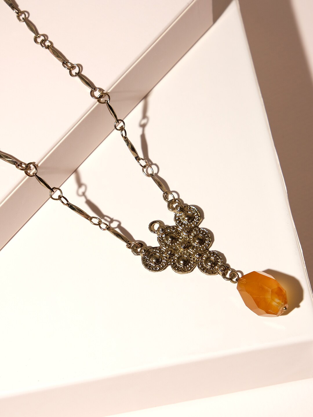 

XPNSV Semi Precious Dangle Necklace, Gold
