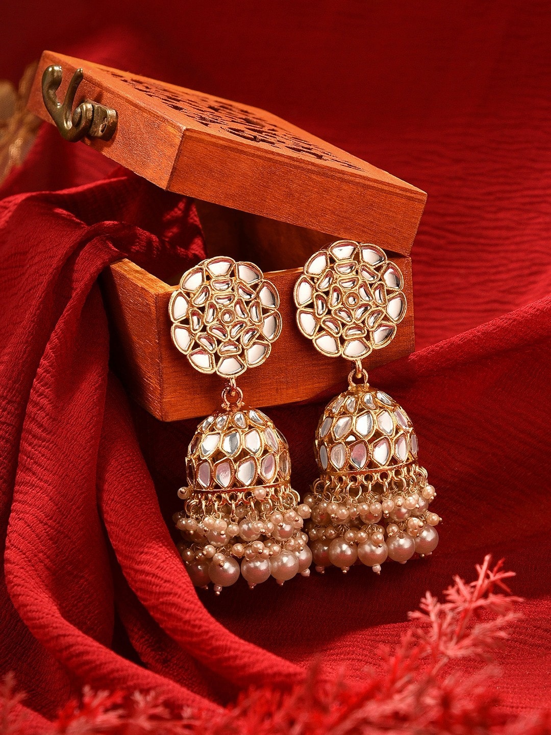 

Zaveri Pearls Gold Plated Contemporary Jhumkas