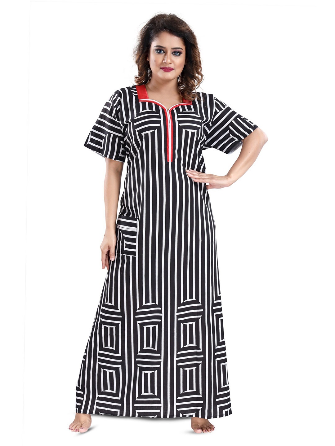 

Inner Beats Striped Maxi Nightdress, White