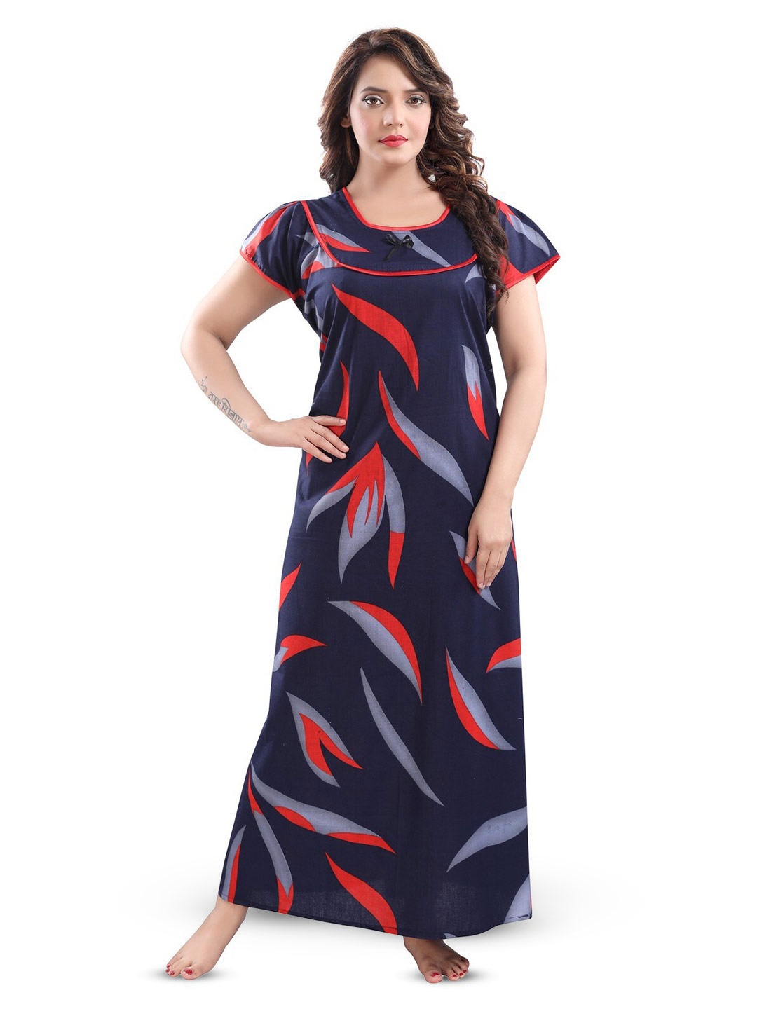 

Inner Beats Abstract Printed Maxi Nightdress, Blue