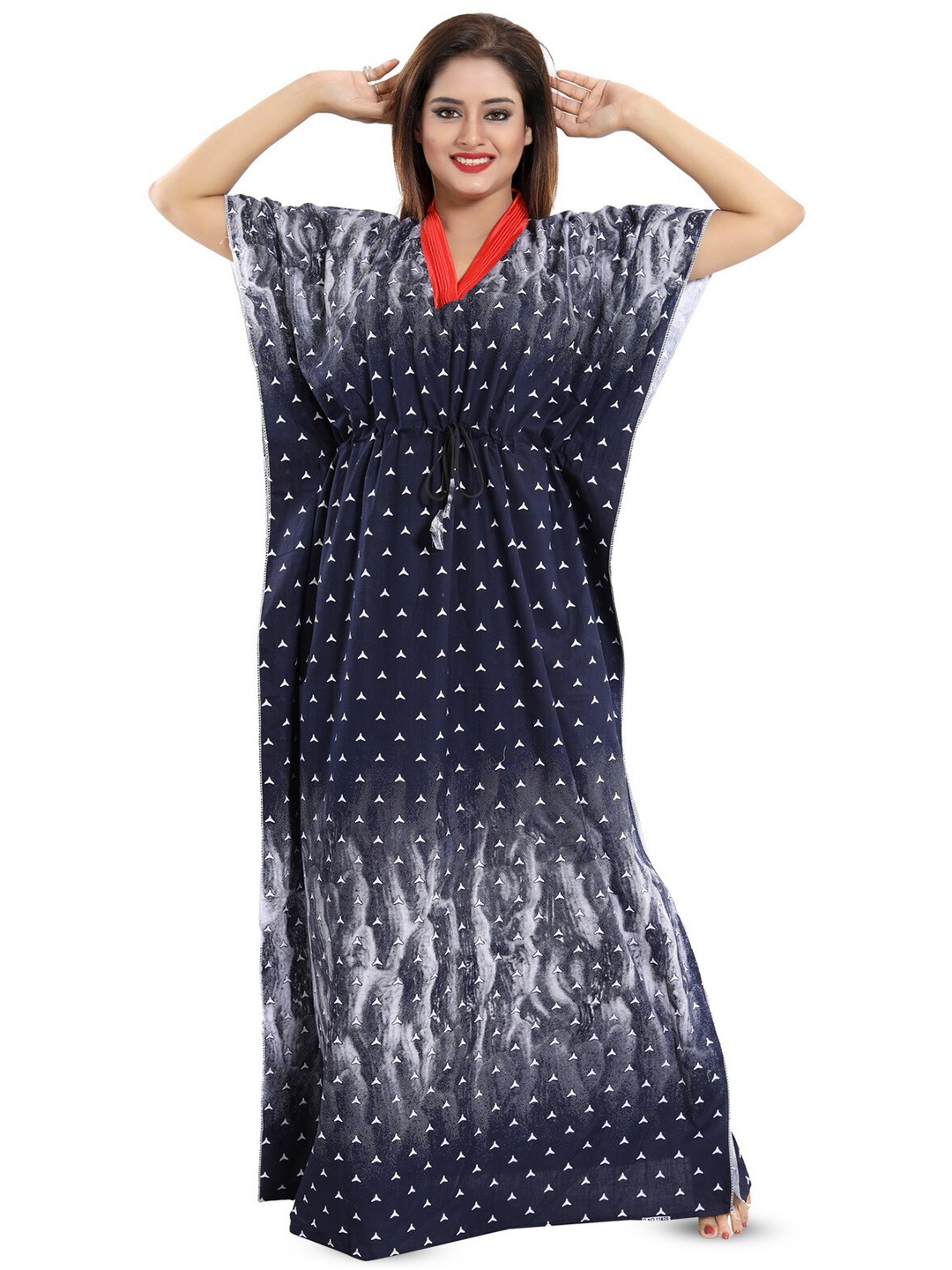 

Inner Beats V-Neck Printed Maxi Nightdress, Blue