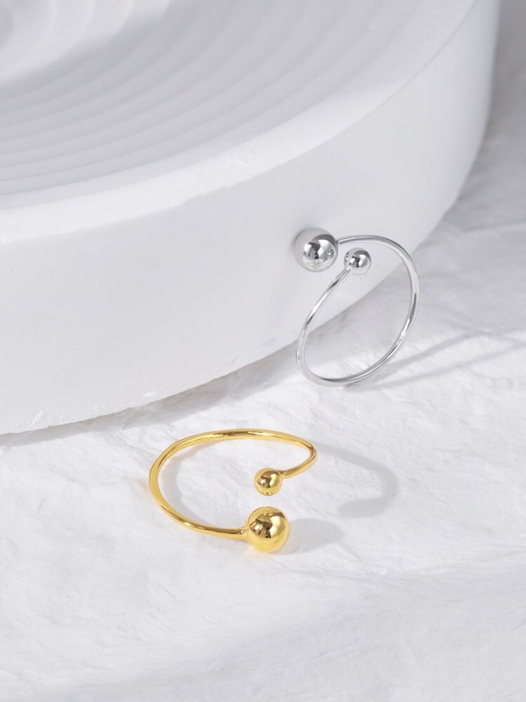 

MISS JO 92.5 Sterling Silver Adjustable Finger Ring, Gold