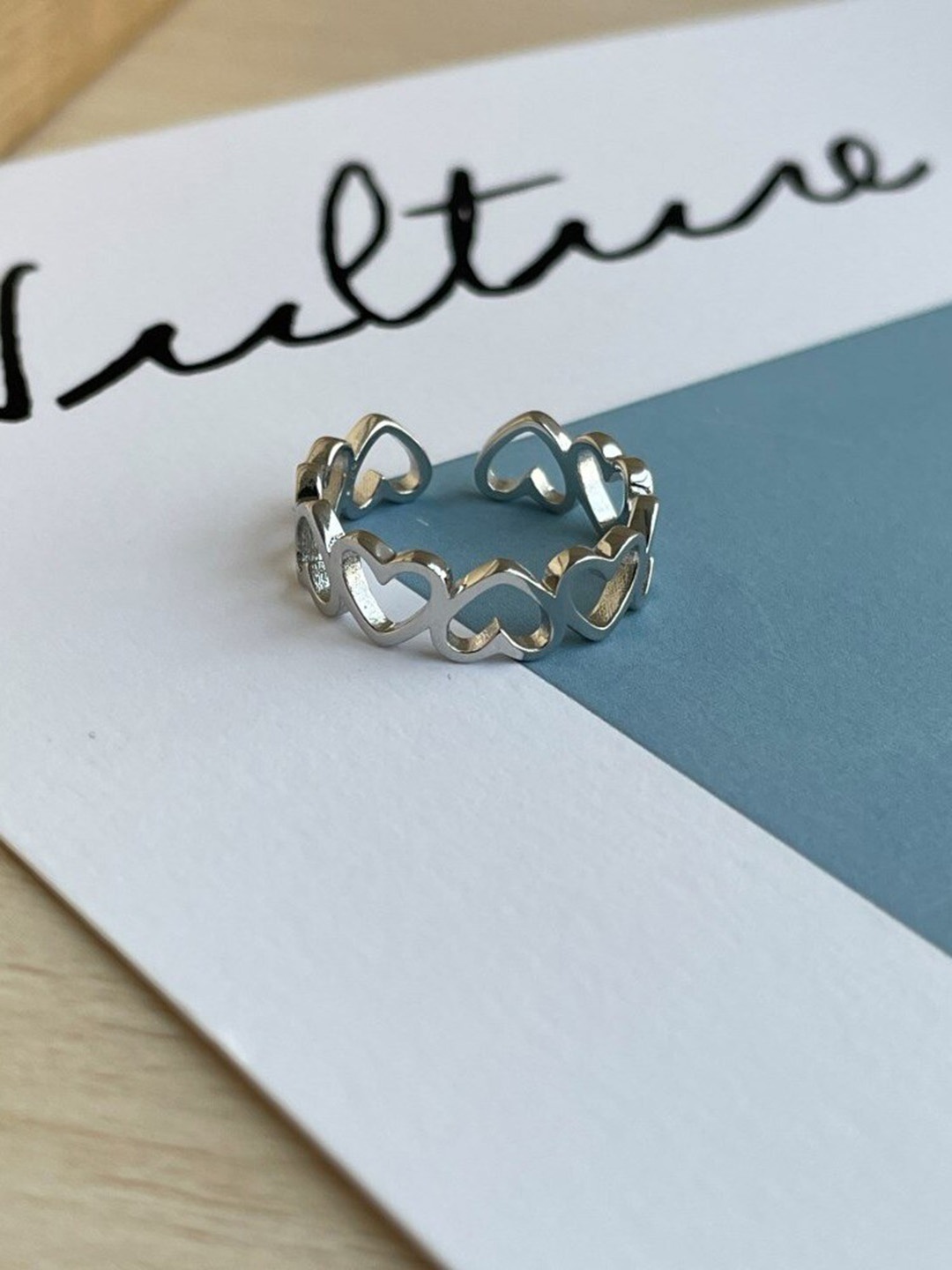 

MISS JO 92.5 Sterling Silver Heartstrings Adjustable Finger Ring