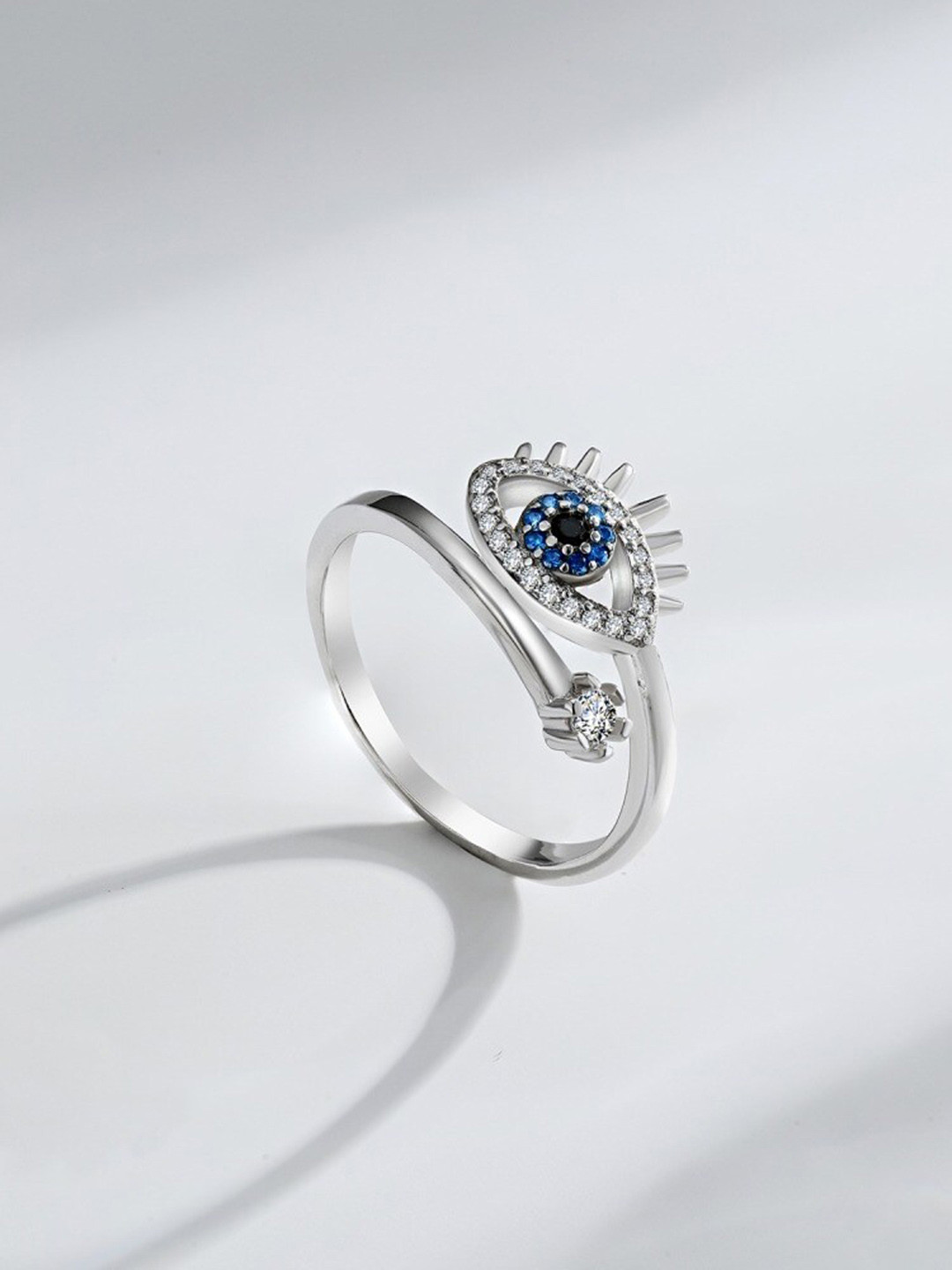 

MISS JO 92.5 Sterling Silver Stone Studded Evil Eye Ring