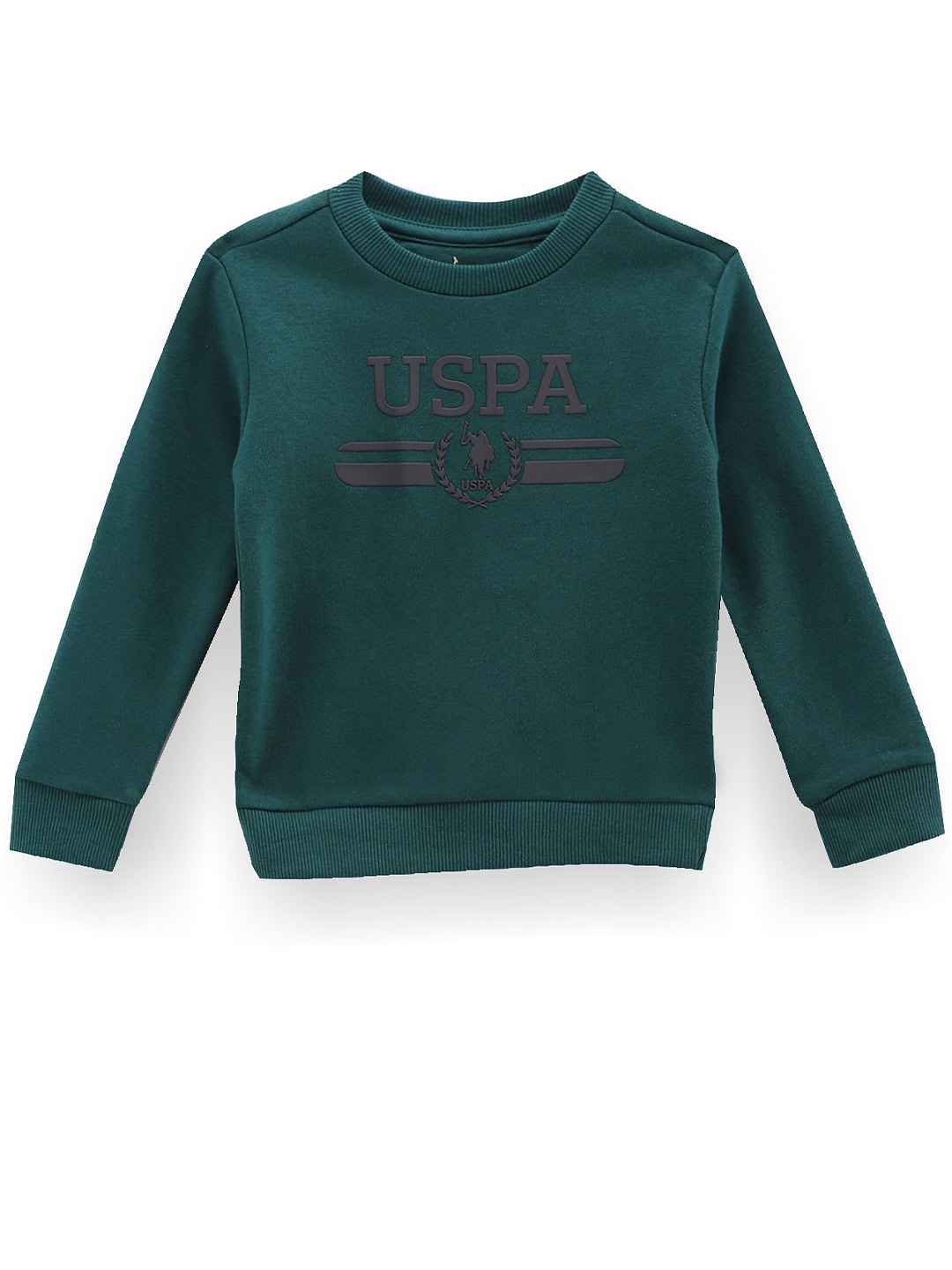 

U.S. Polo Assn. Kids Boys Typography Printed Cotton Sweatshirt, Green