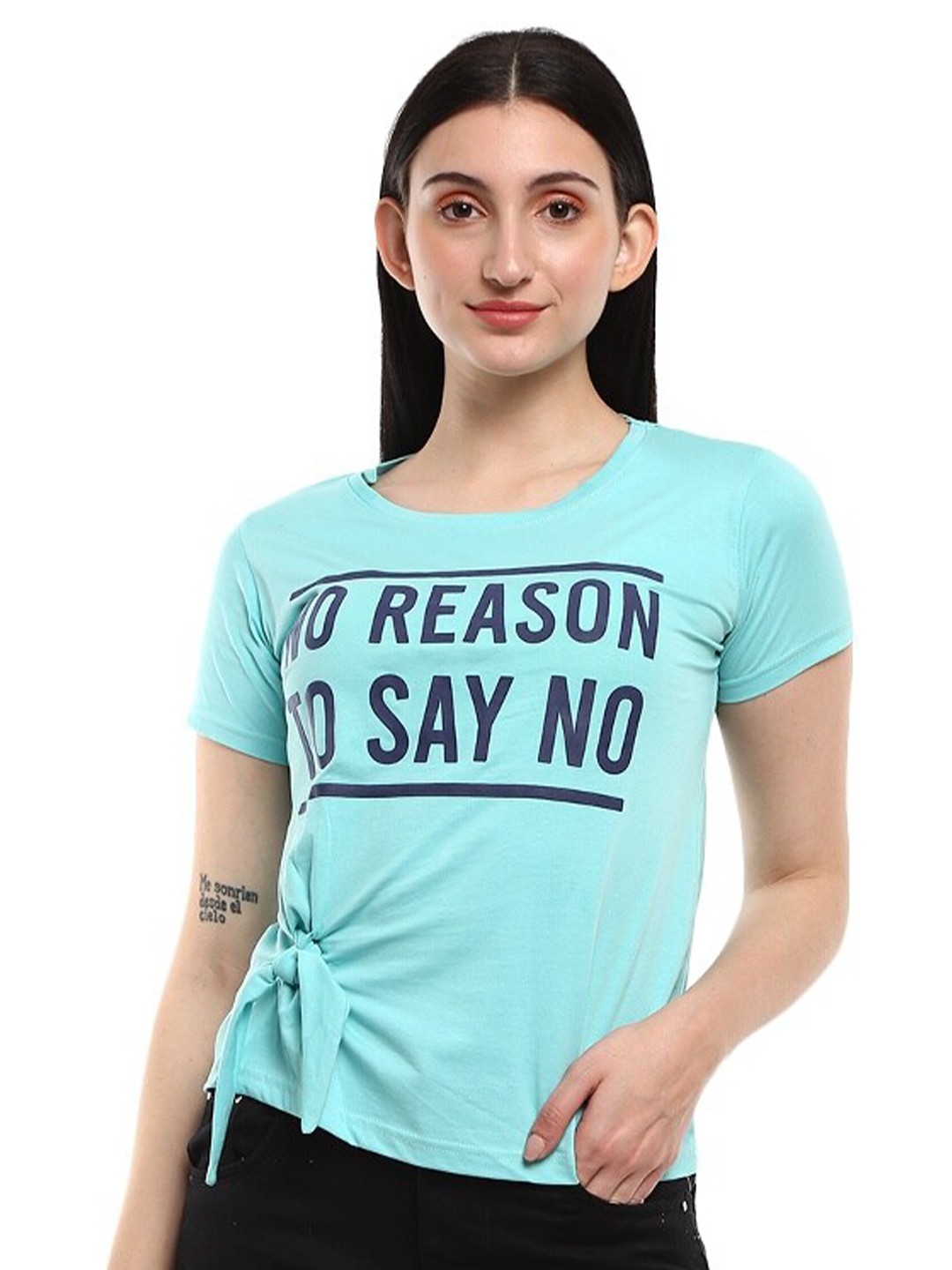 

V-Mart Typography Printed Cotton T-shirt, Blue
