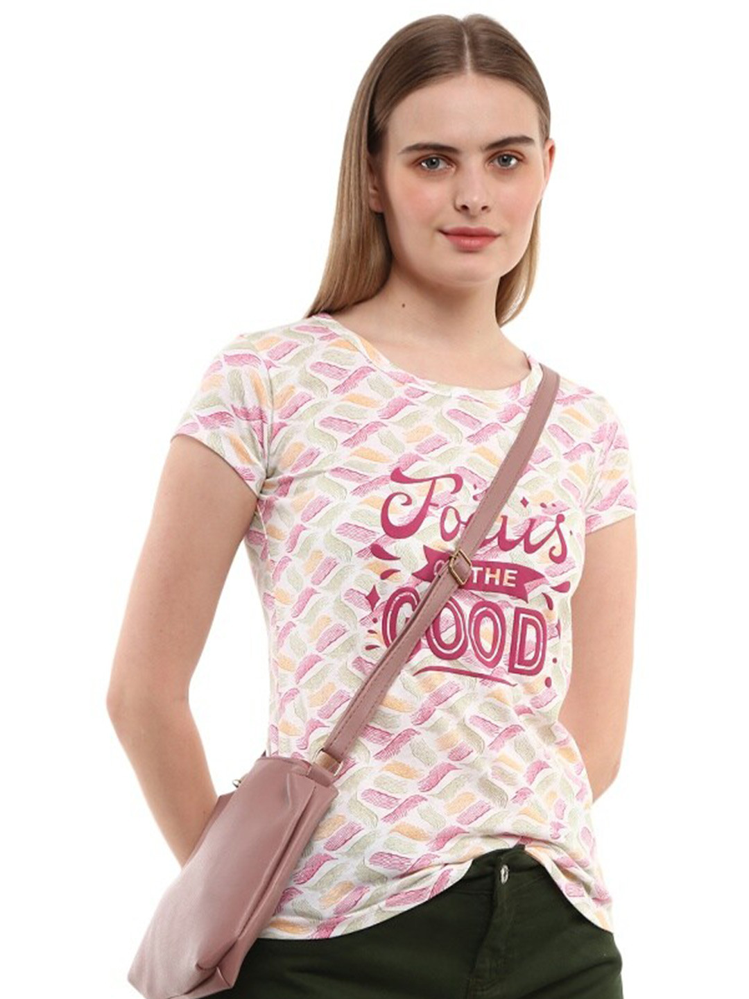 

V-Mart Typography Printed T-shirt, Pink