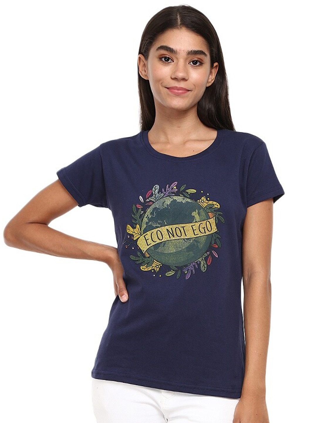 

V-Mart Graphic Printed Round Neck Cotton T-shirt, Blue