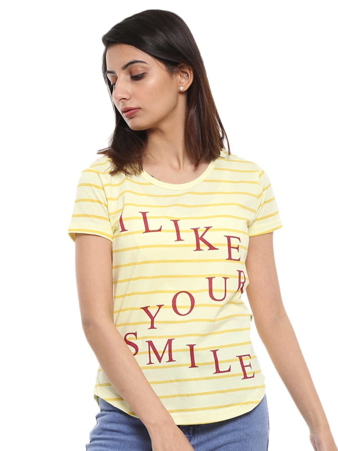 

V-Mart Typography Printed T-shirt, Yellow