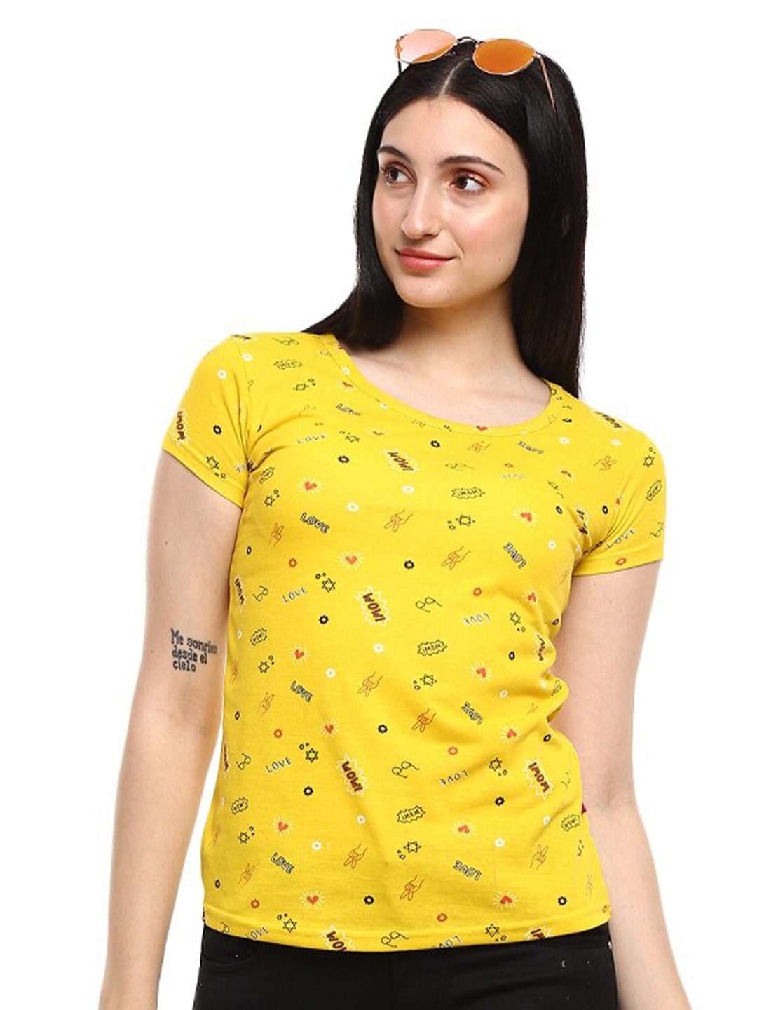 

V-Mart Typography Printed T-shirt, Yellow